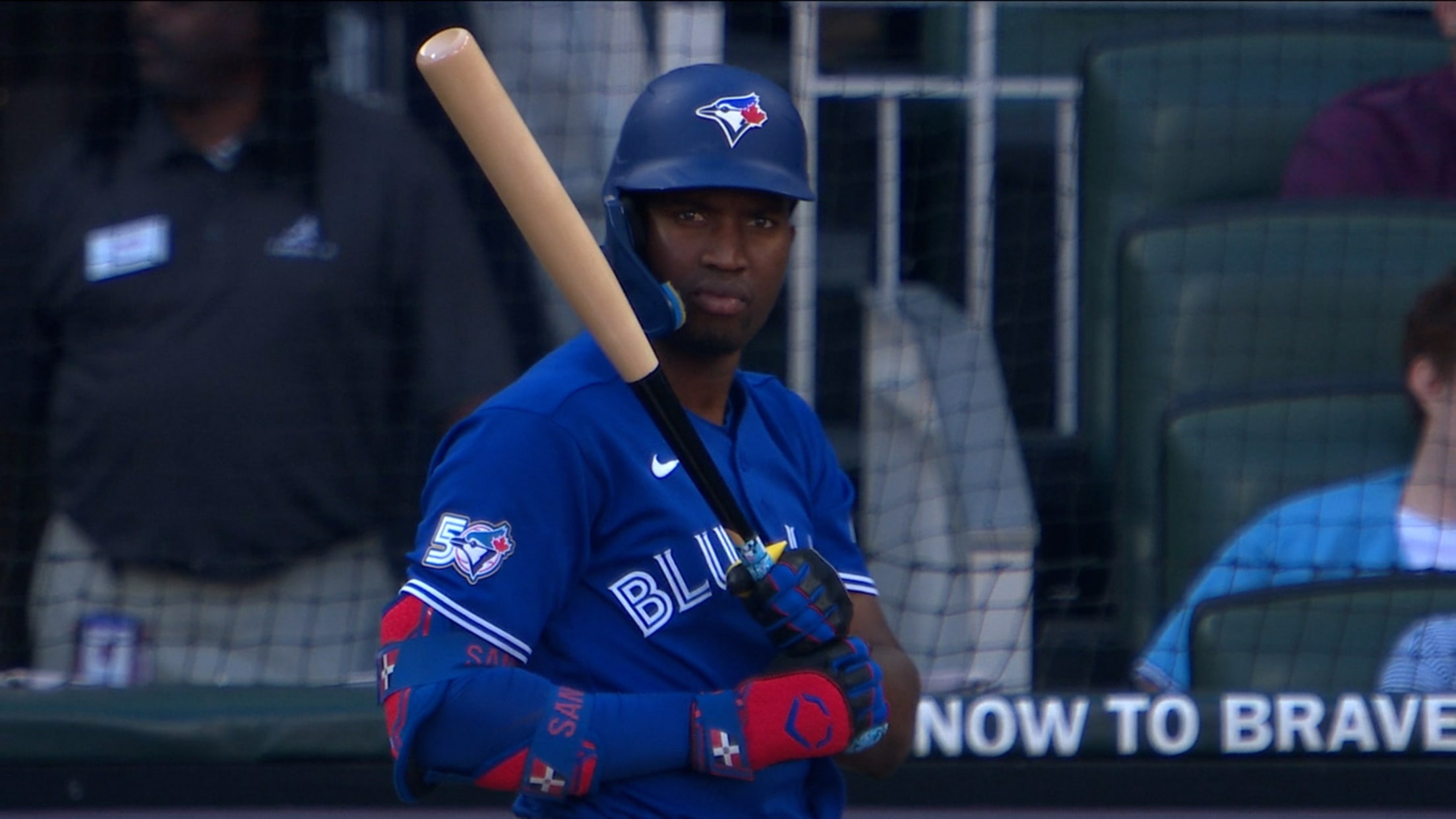 Nathan Lukes scores on double play
