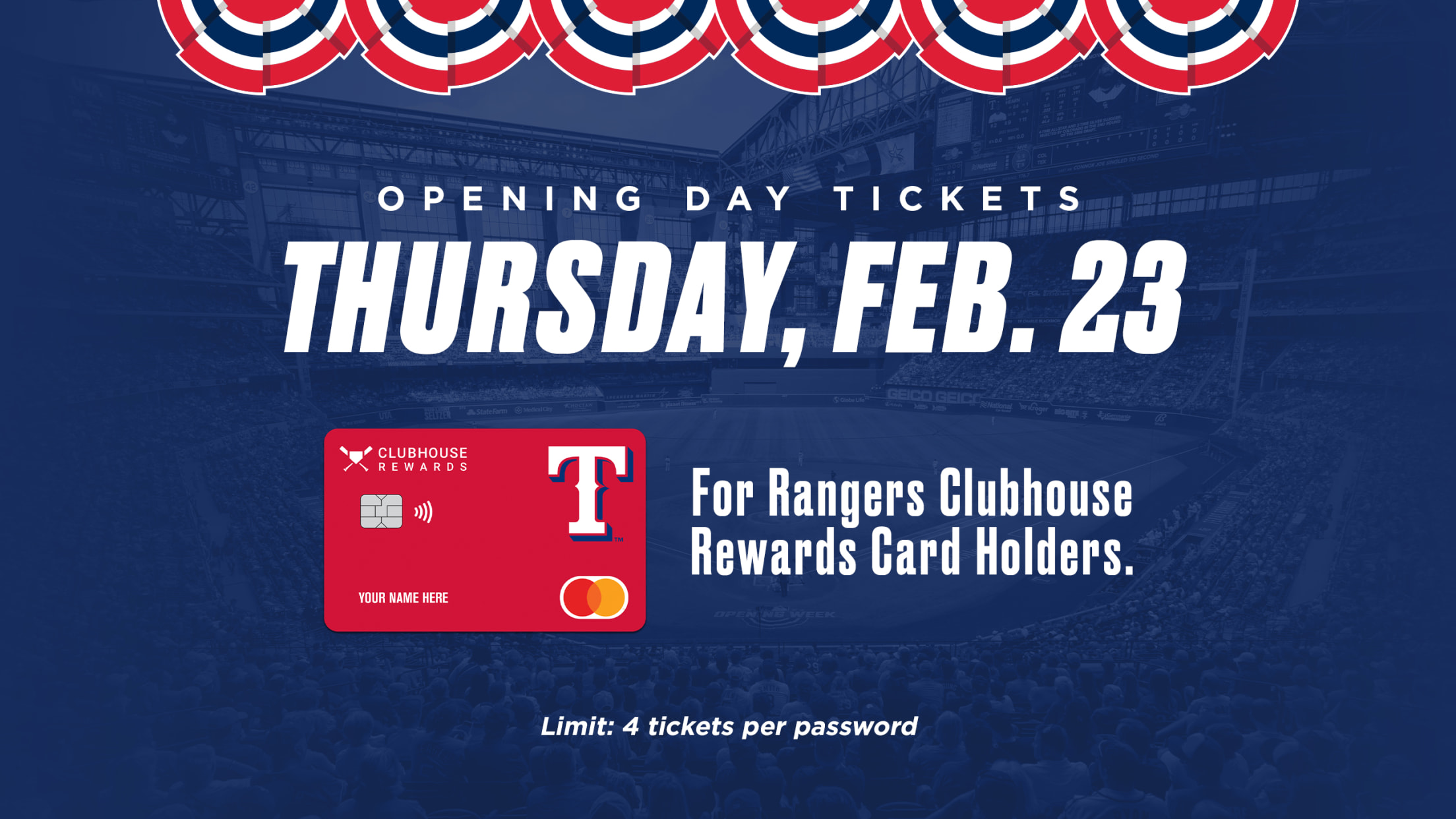 Texas Rangers Commemorative Ticket Self Mailer