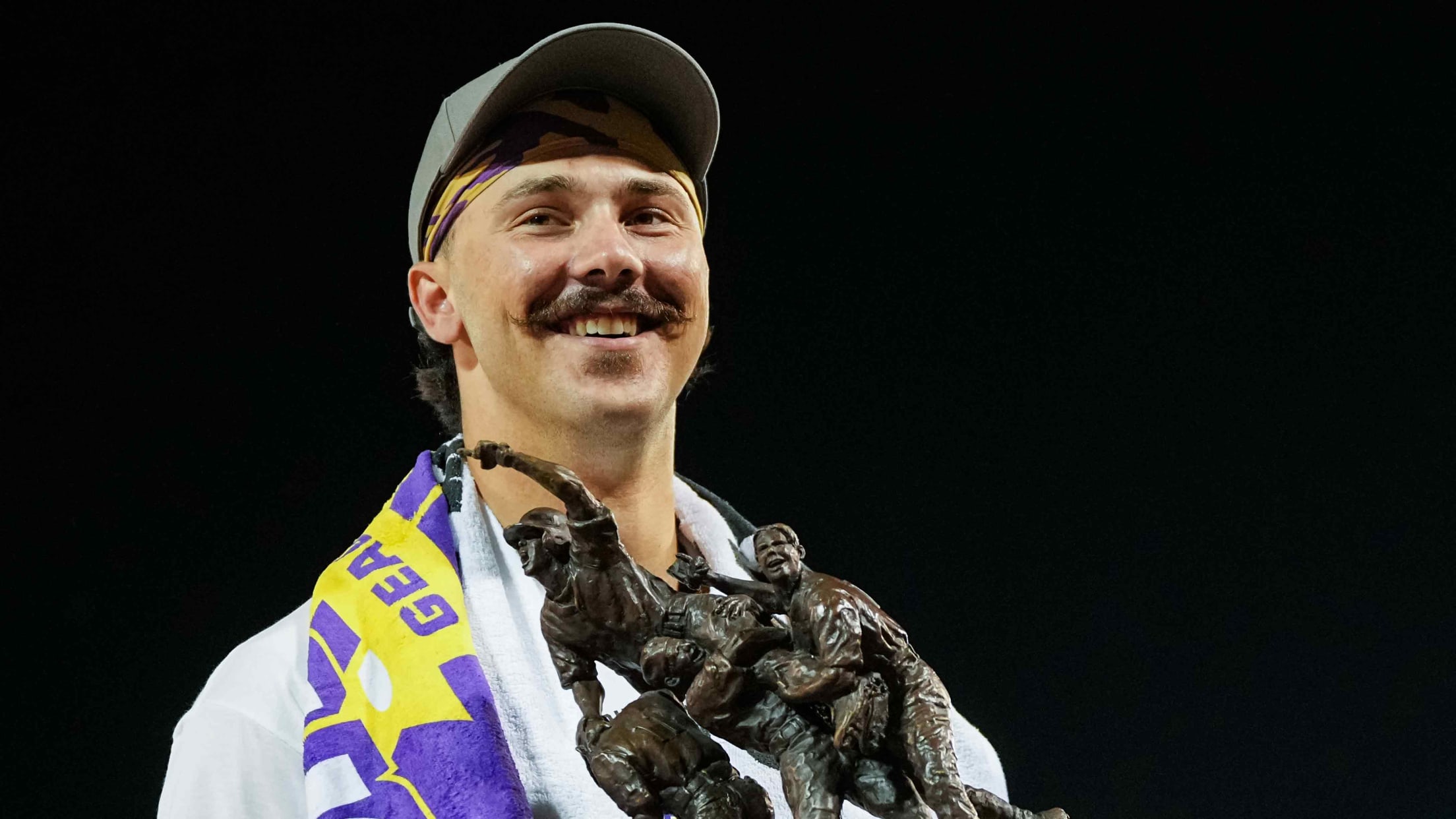 Paul Skenes smiles after winning the national championship with LSU