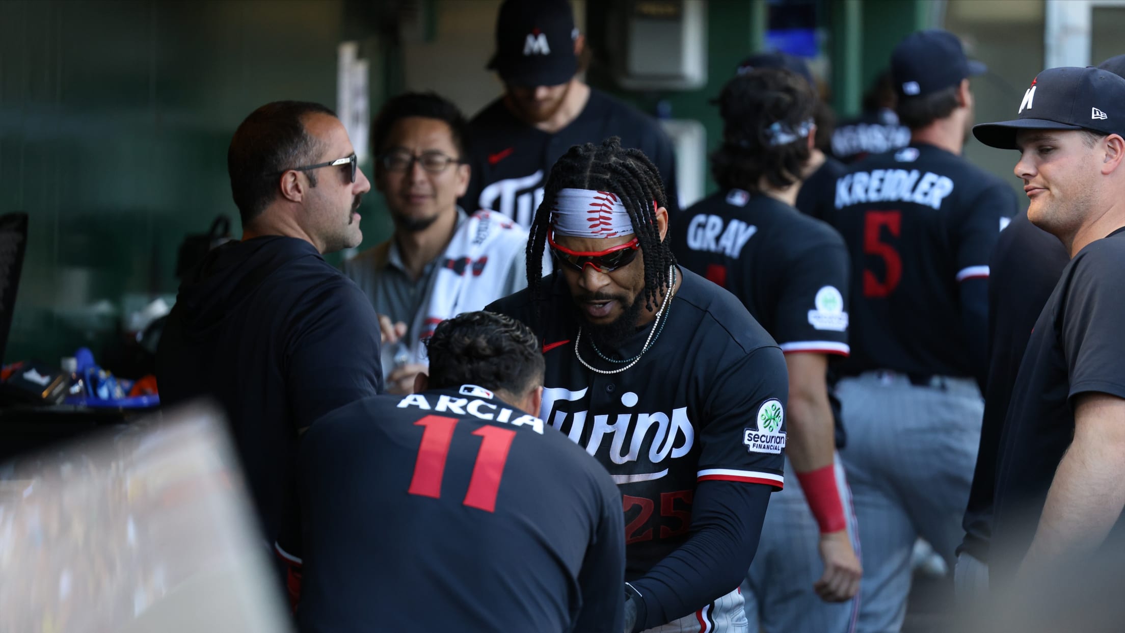 The Twins plate five runs in the 4th inning 