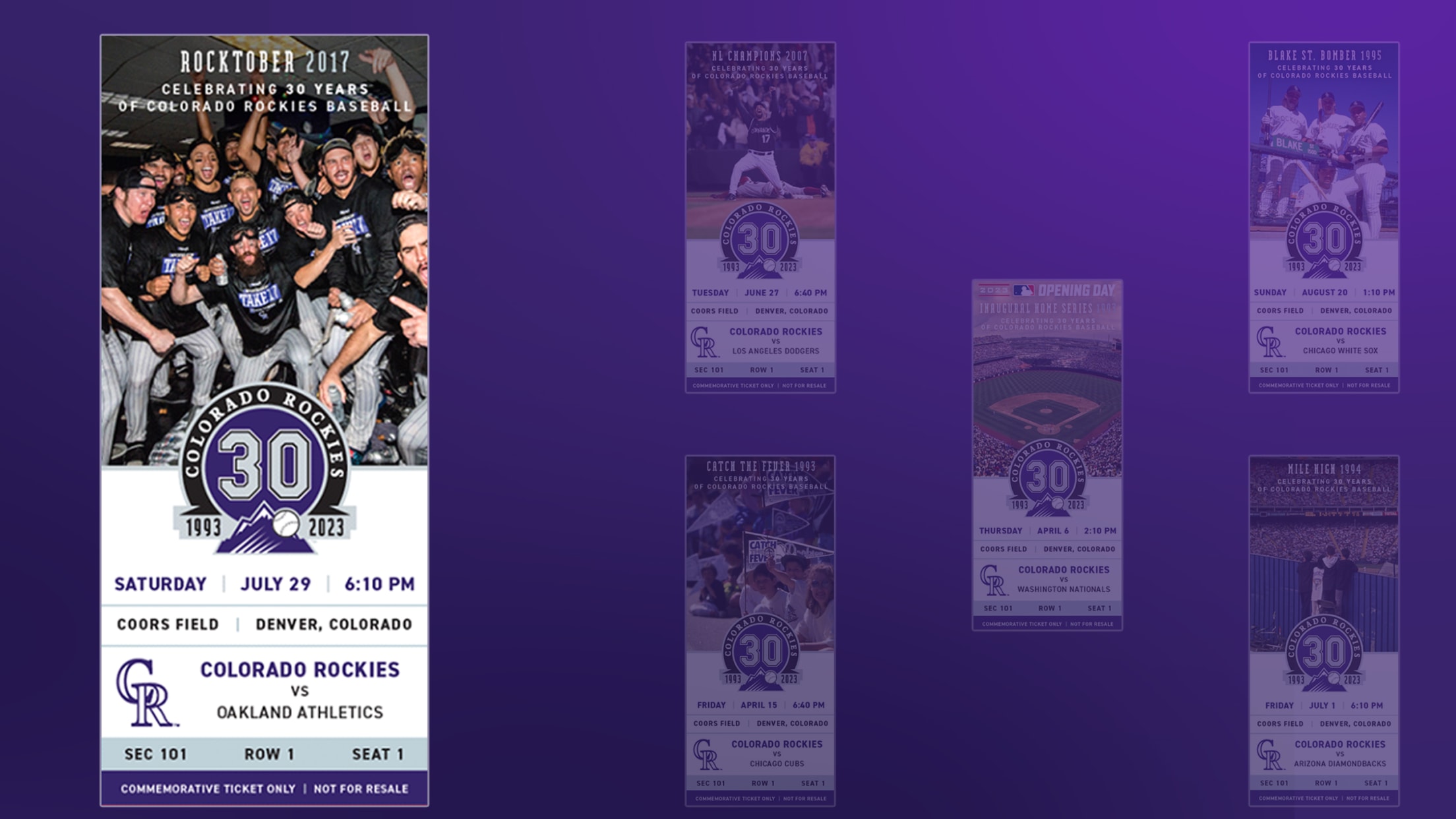 Commemorative Tickets Colorado Rockies   Kfo0deuriauwhoehfhrj 