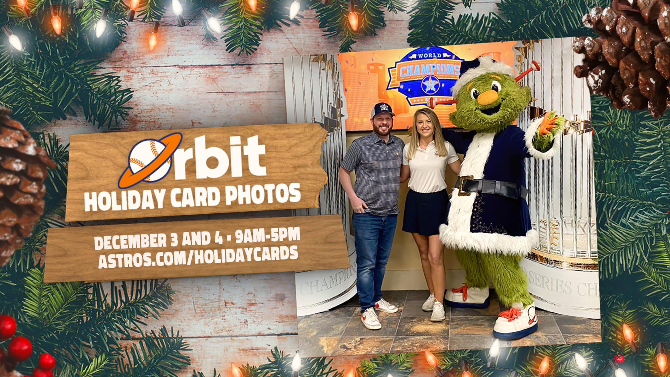 How to get your Christmas card photo taken with the Astros' Orbit