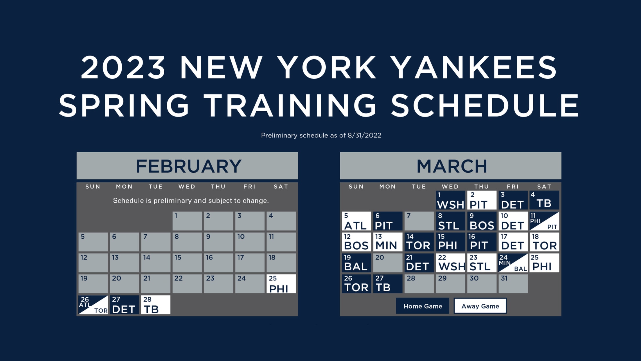 Yankees Printable Schedule | New York Yankees