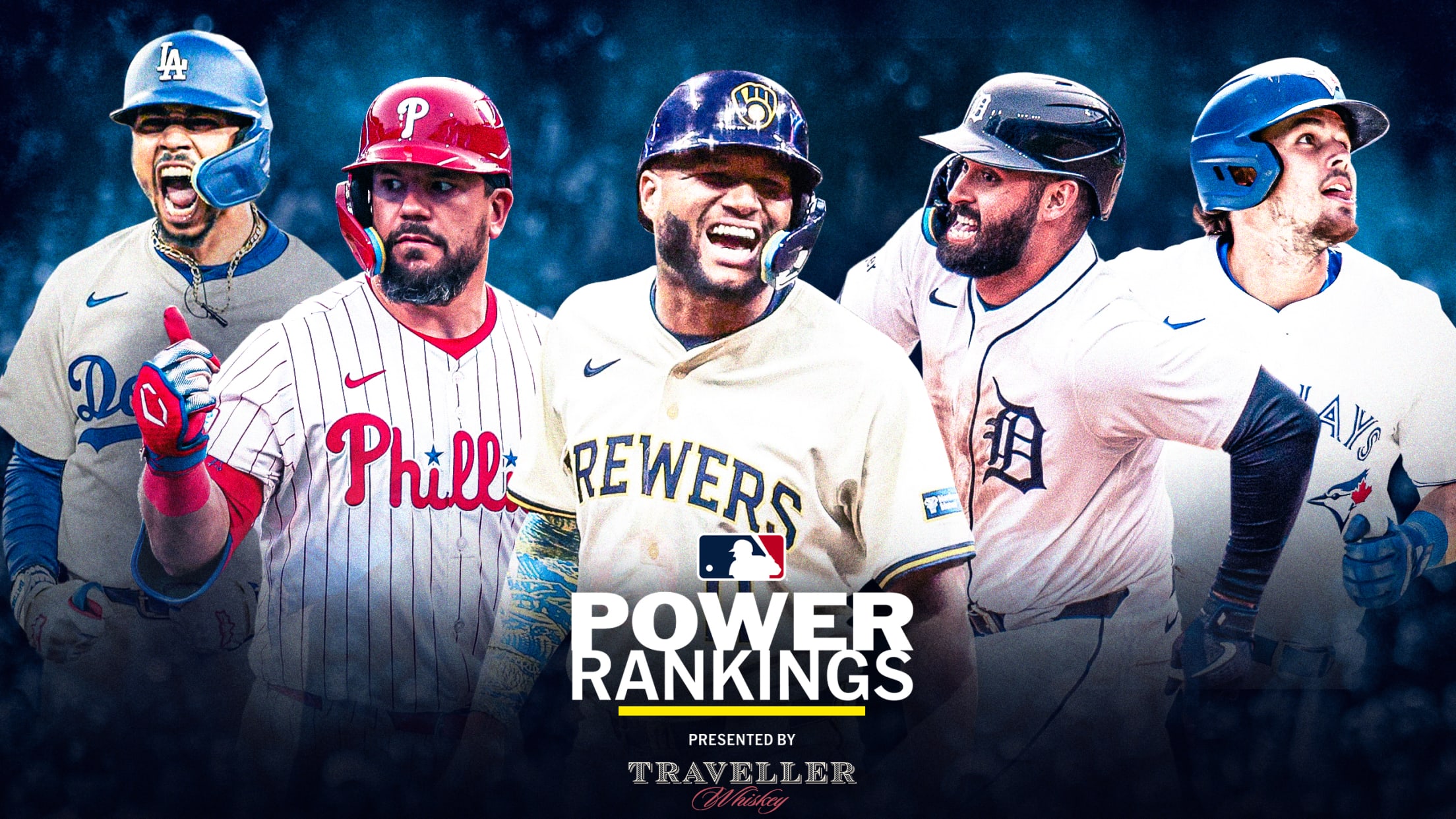 Mookie Betts, Kyle Schwarber, Jackson Chourio, Riley Greene and Addison Barger