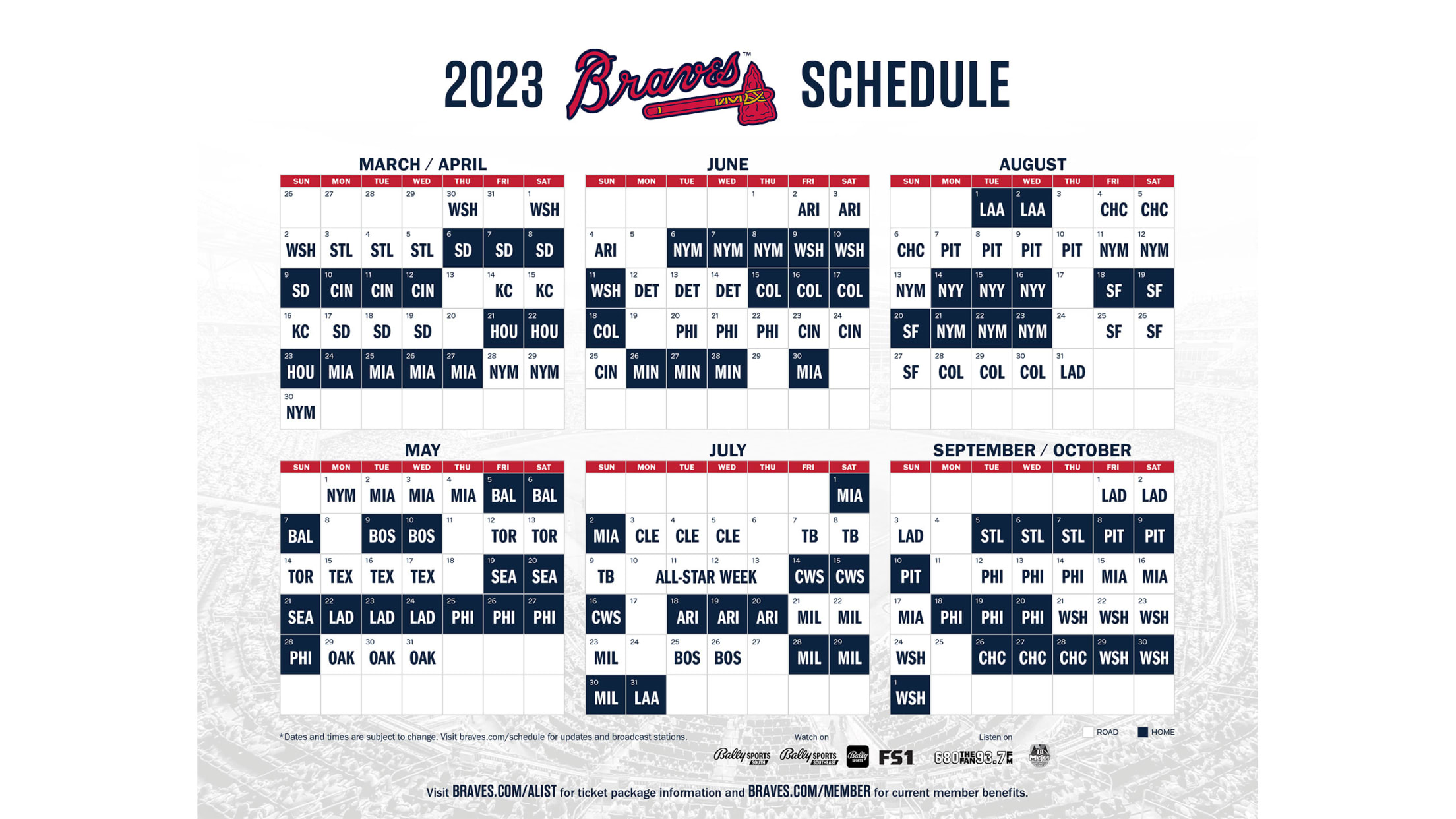 Atlanta Braves 2022 Tv Schedule Printable Printable Form Templates 
