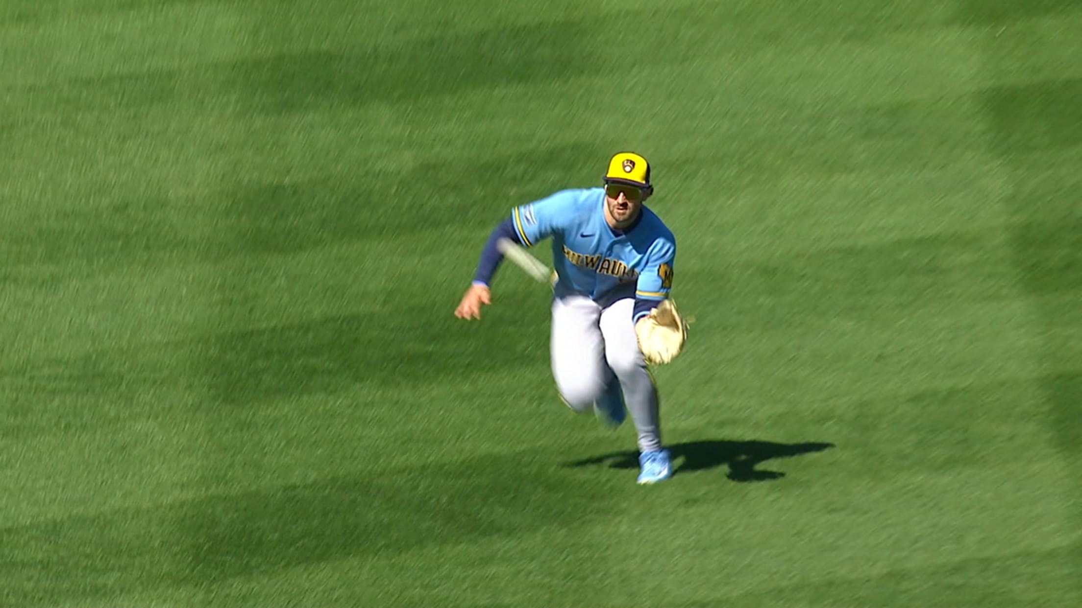 Garrett Mitchell's tumbling catch