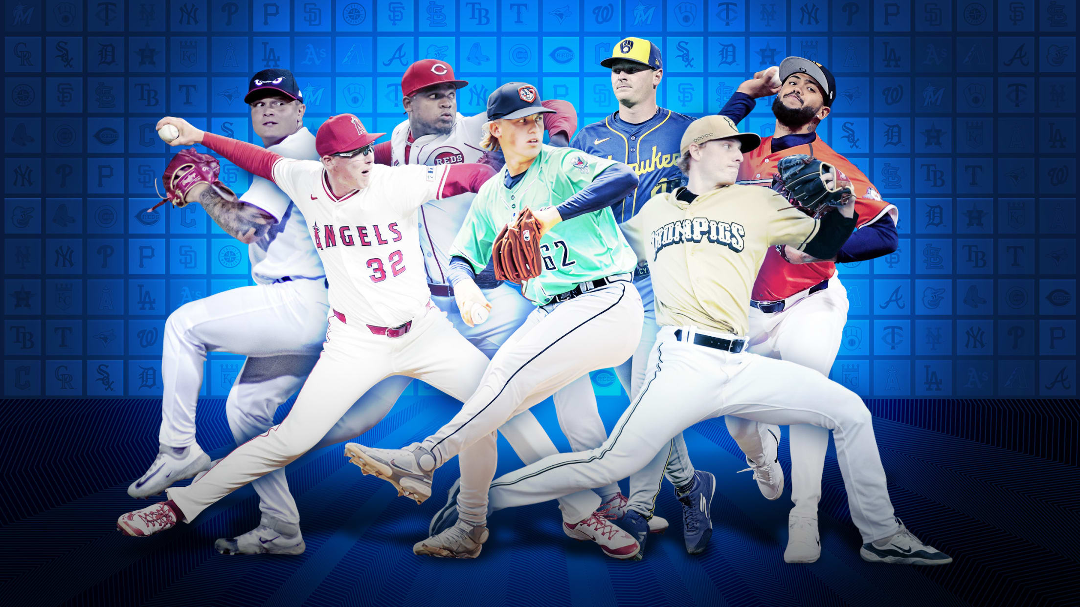 Action images of 7 pitching prospects