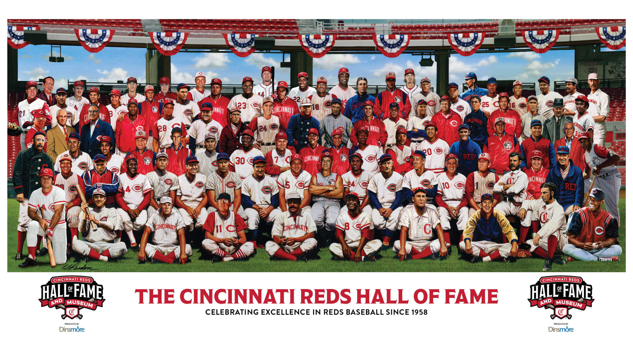 Reds Hall of Fame Team Portrait Cincinnati Reds