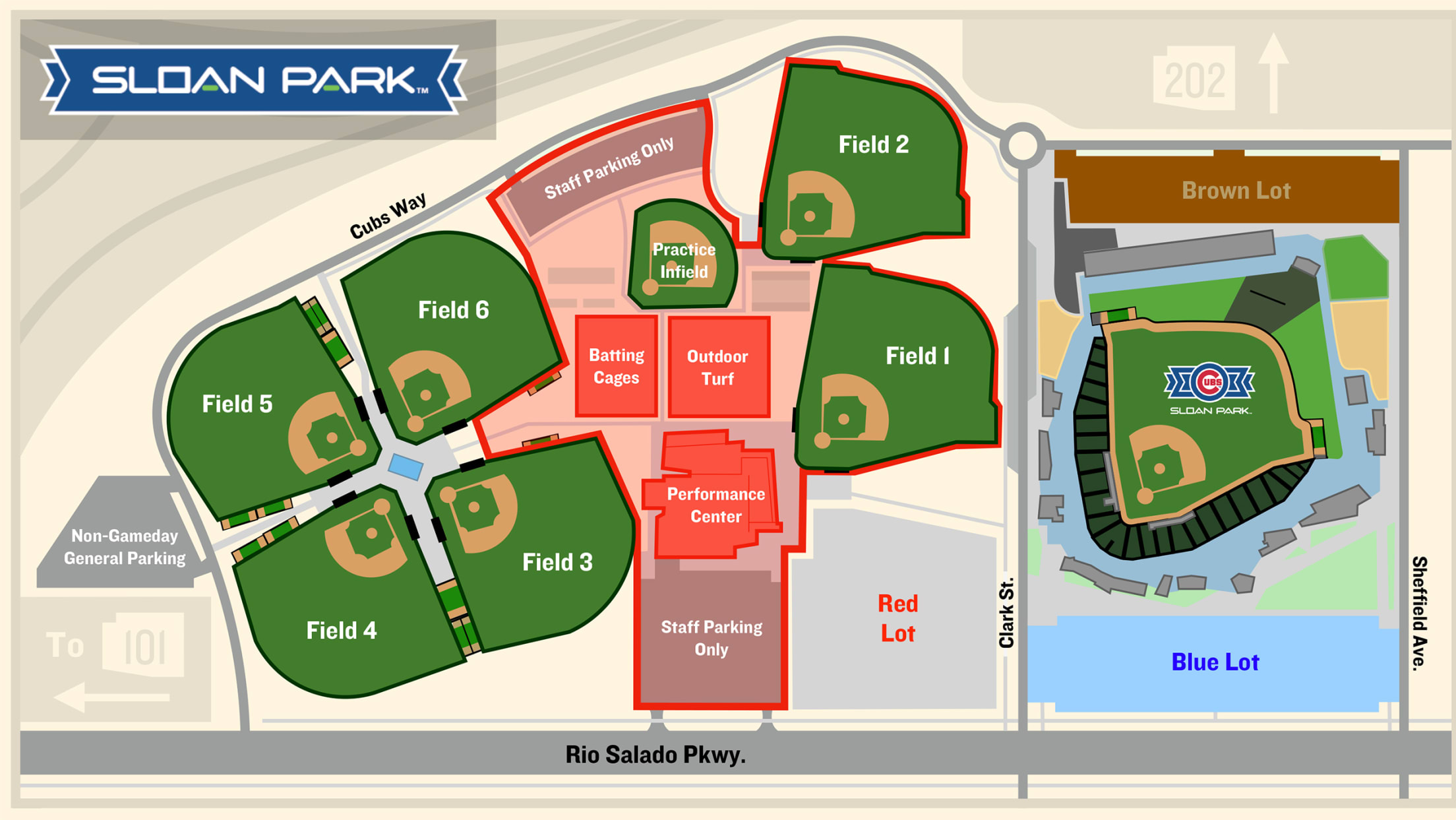 Chicago Cubs Spring Training Seating Chart and Parking Map - CubsHQ