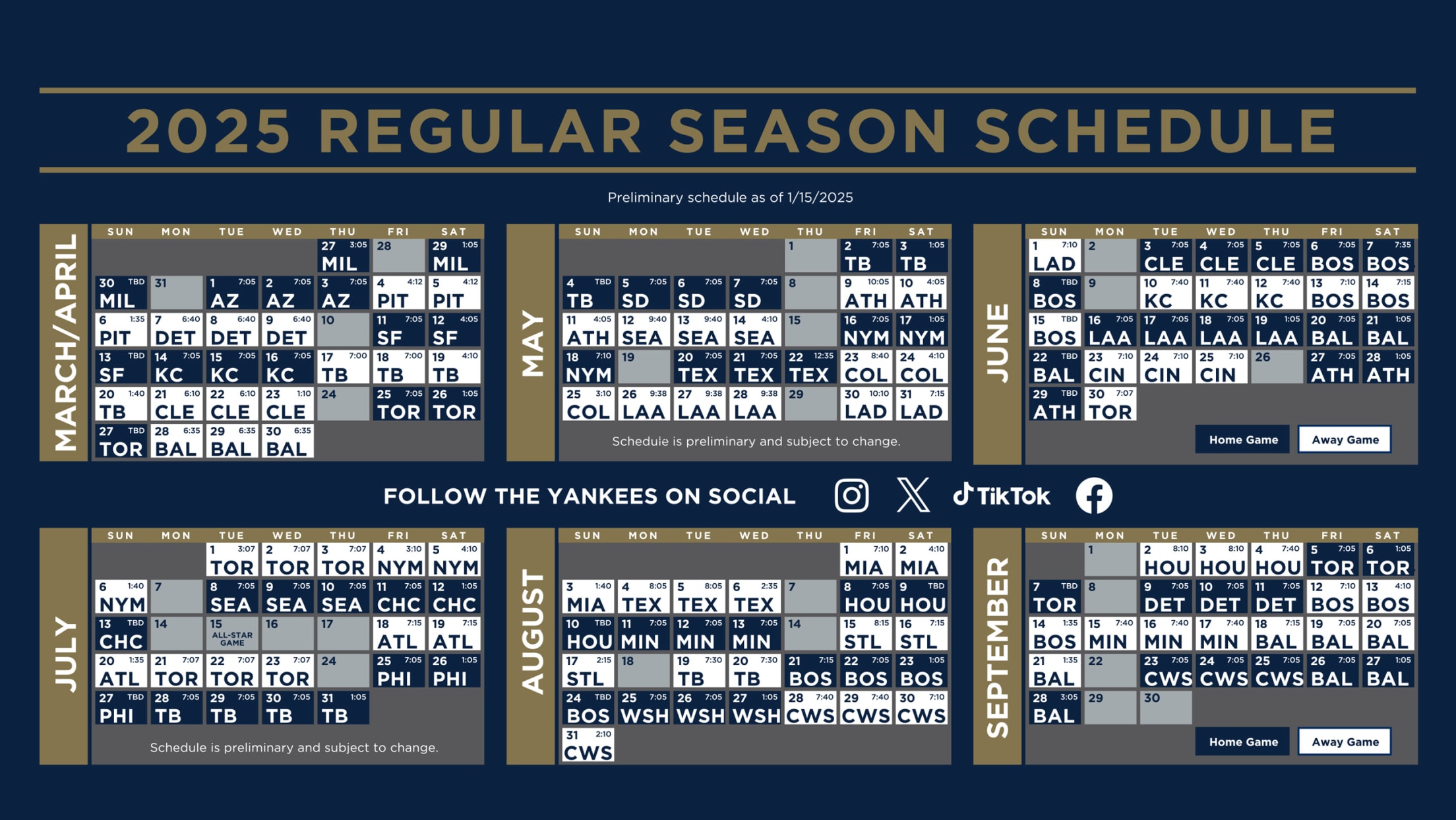 Yankees schedule discount