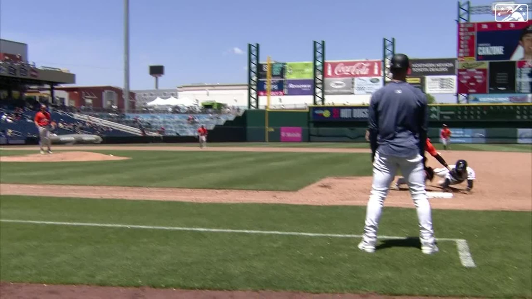 Matt Beaty's heads-up double play