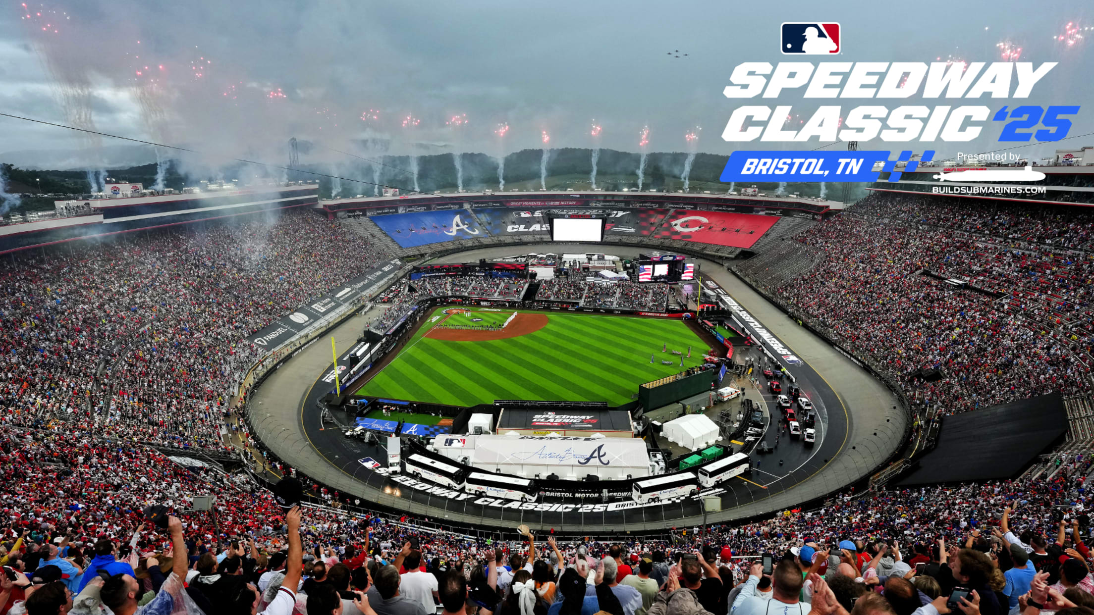 A view of the ballfield from the top of Bristol Motor Speedway