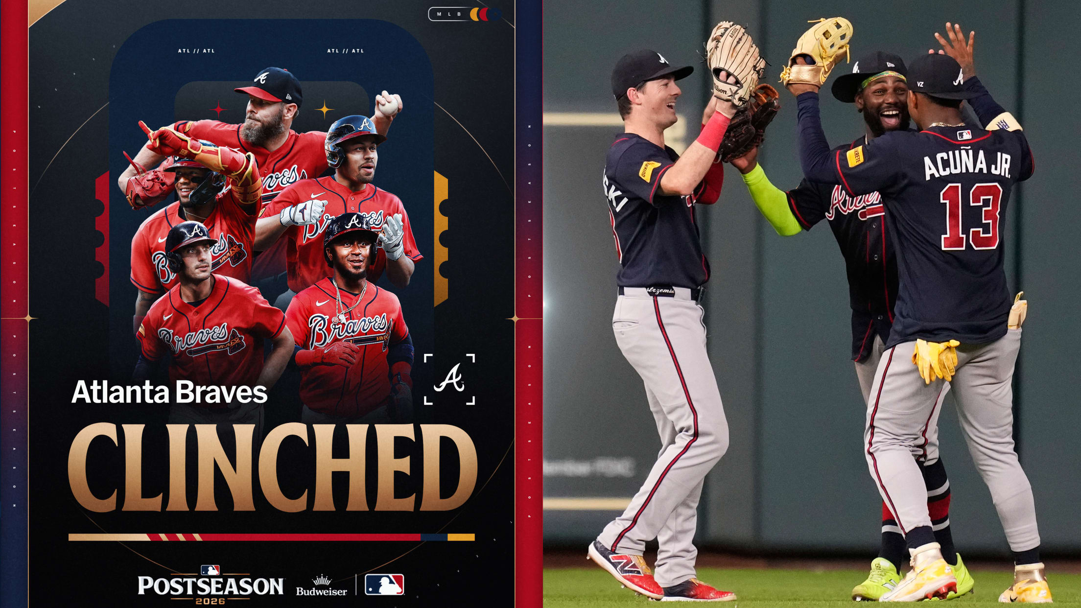 Braves clinch postseason berth with 6-2 win