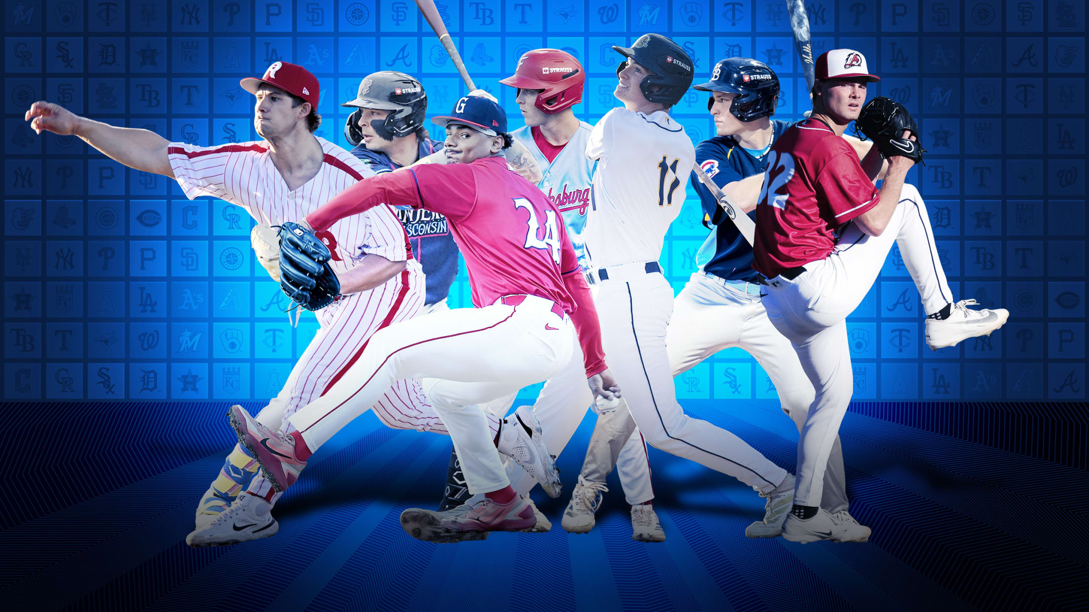 Prospects Gage Wood (Phillies), Andrew Fischer (Brewers), Anthony Eyanson (Red Sox), Eli Willits (Nationals), Cooper Flemming (Rays), Josiah Hartshorn (Cubs) and Kade Anderson (Mariners) Prospects Gage Wood (Phillies), Andrew Fischer (Brewers), Anthony Eyanson (Red Sox), Eli Willits (Nationals), Cooper Flemming (Rays), Josiah Hartshorn (Cubs) and Kade Anderson (Mariners)