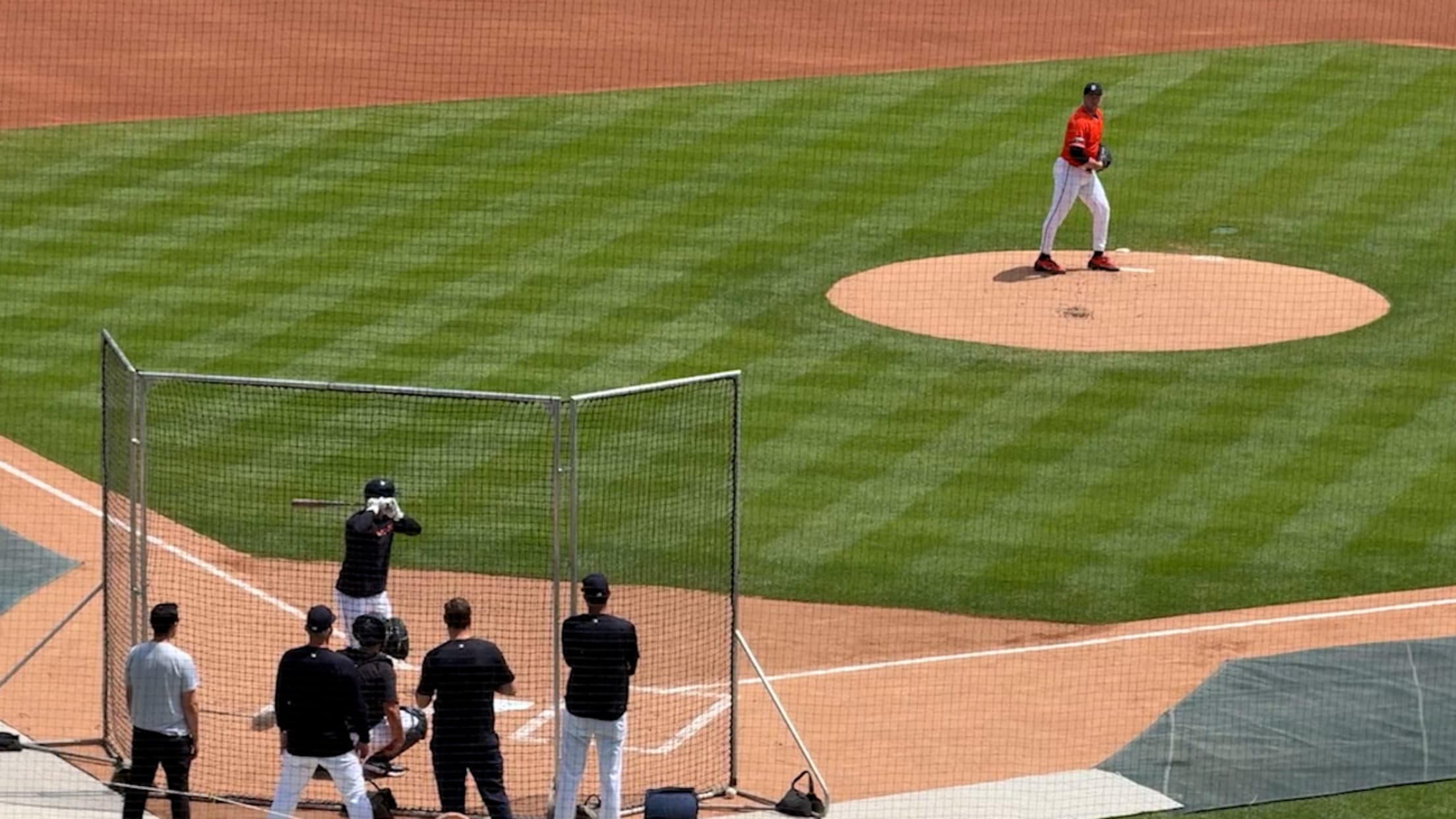 Tarik Skubal throws during live BP