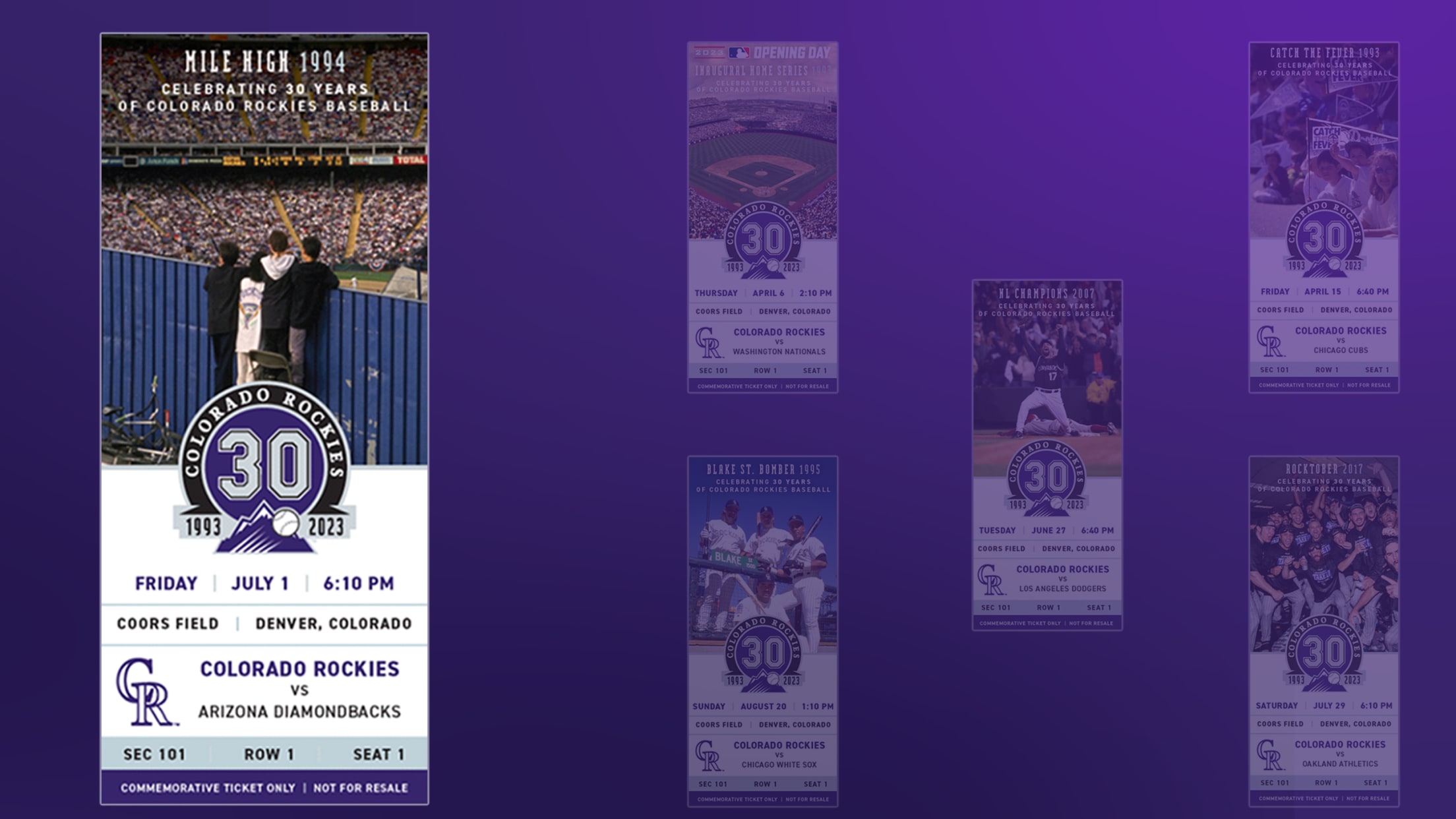 Commemorative Tickets | Colorado Rockies