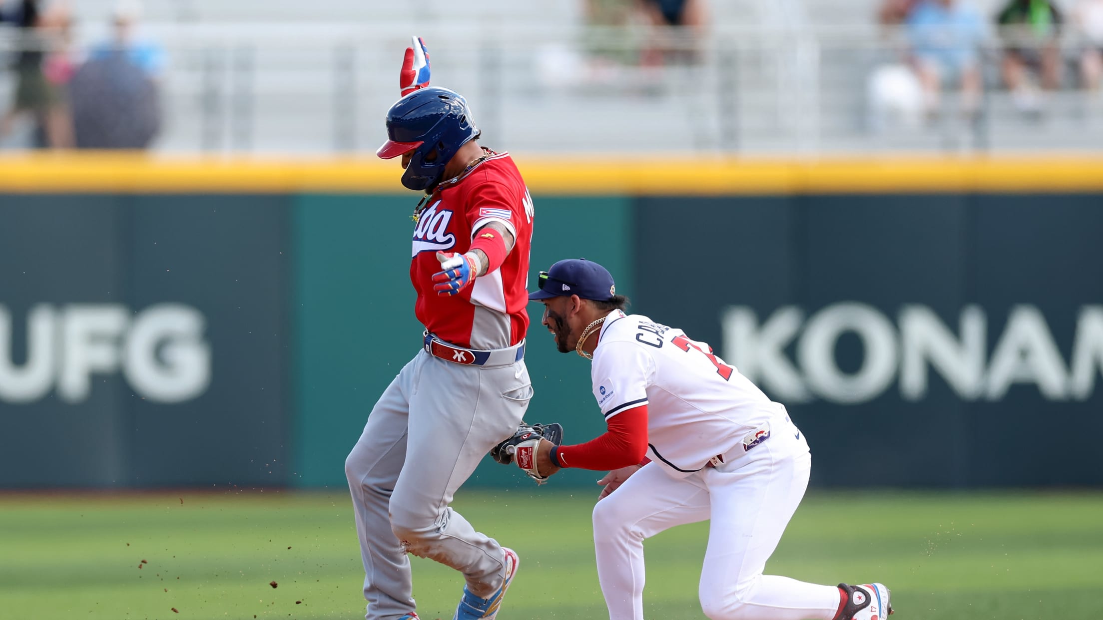 Jose Ramos turns a double play