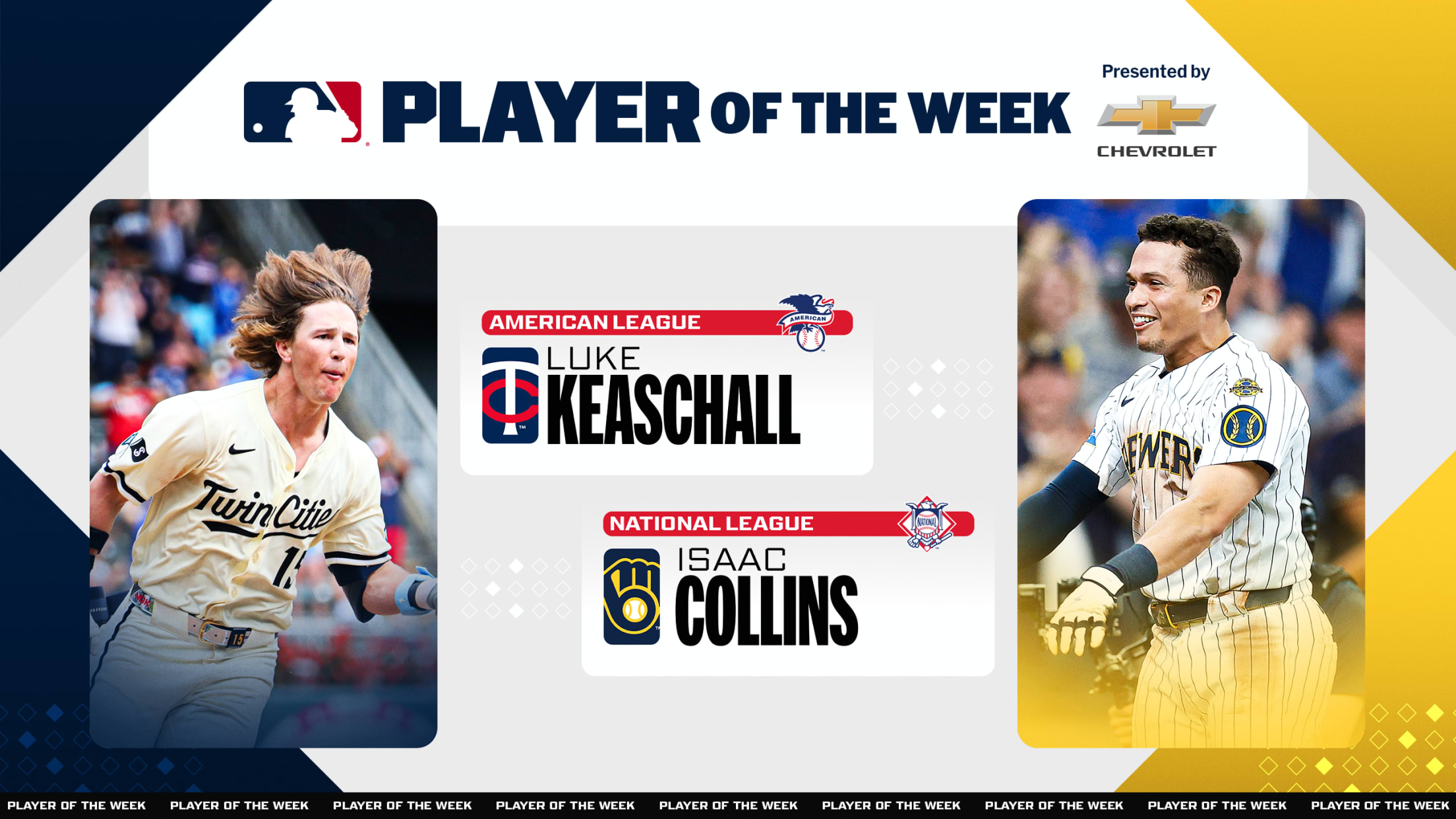 The Twins' Luke Keaschall and the Brewers' Isaac Collins