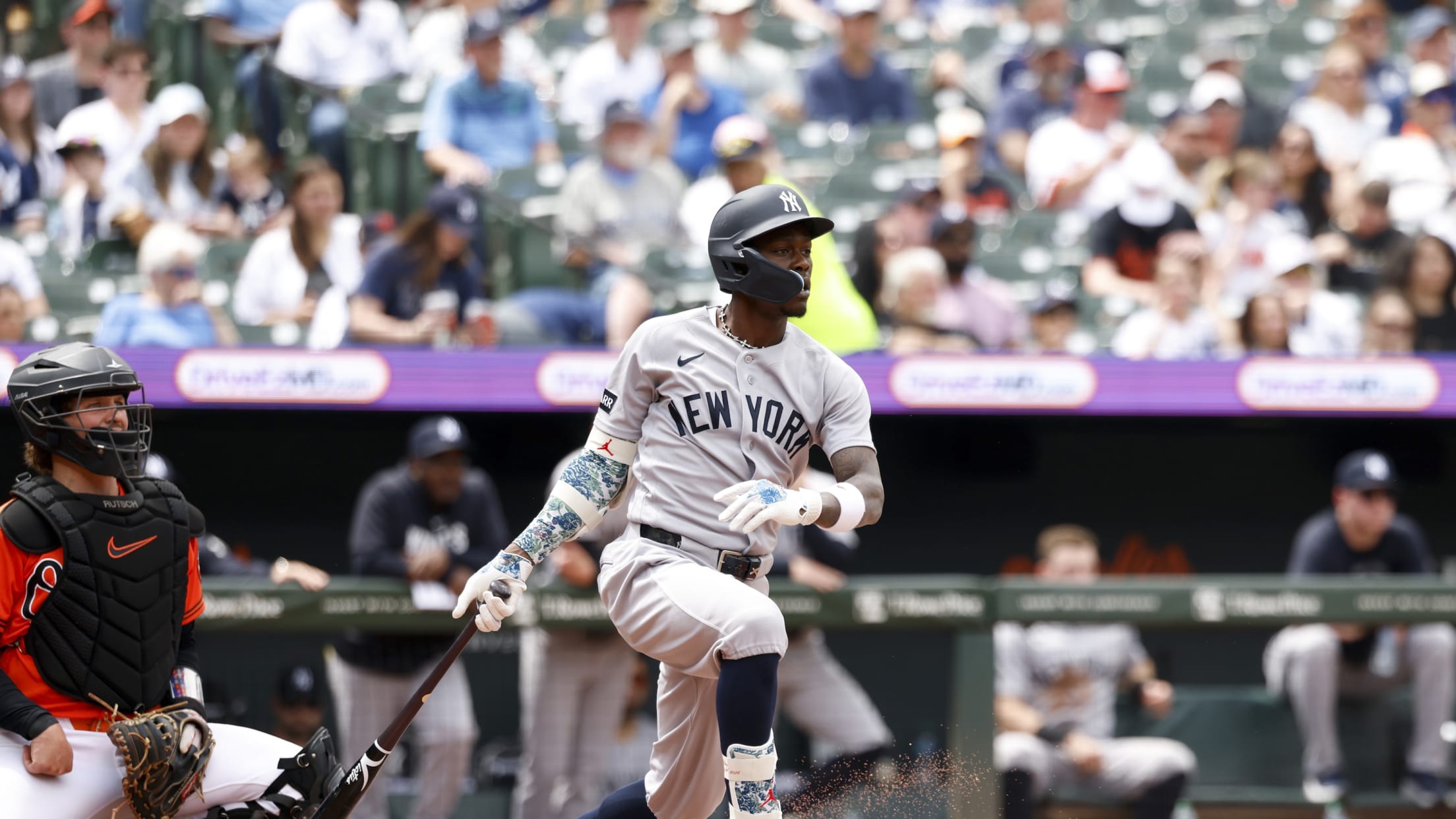 Jazz Chisholm Jr. doubles for Yankees' only hit