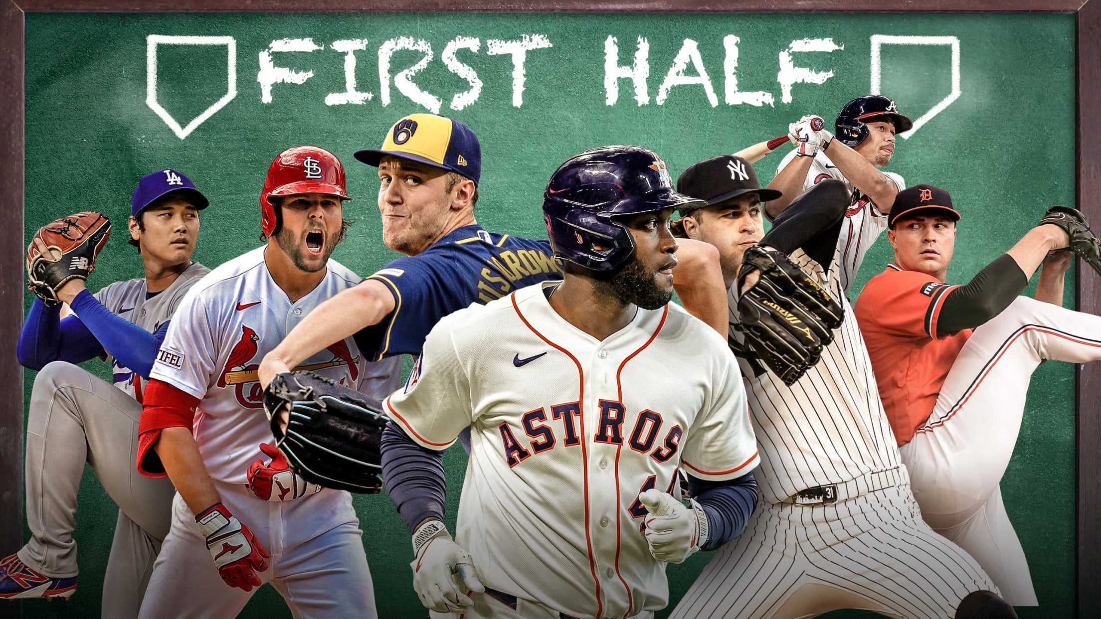 Shohei Ohtani, Alec Burleson, Jacob Misiorowski, Yordan Alvarez, Cam Schlittler, Drake Baldwin and Tarik Skubal