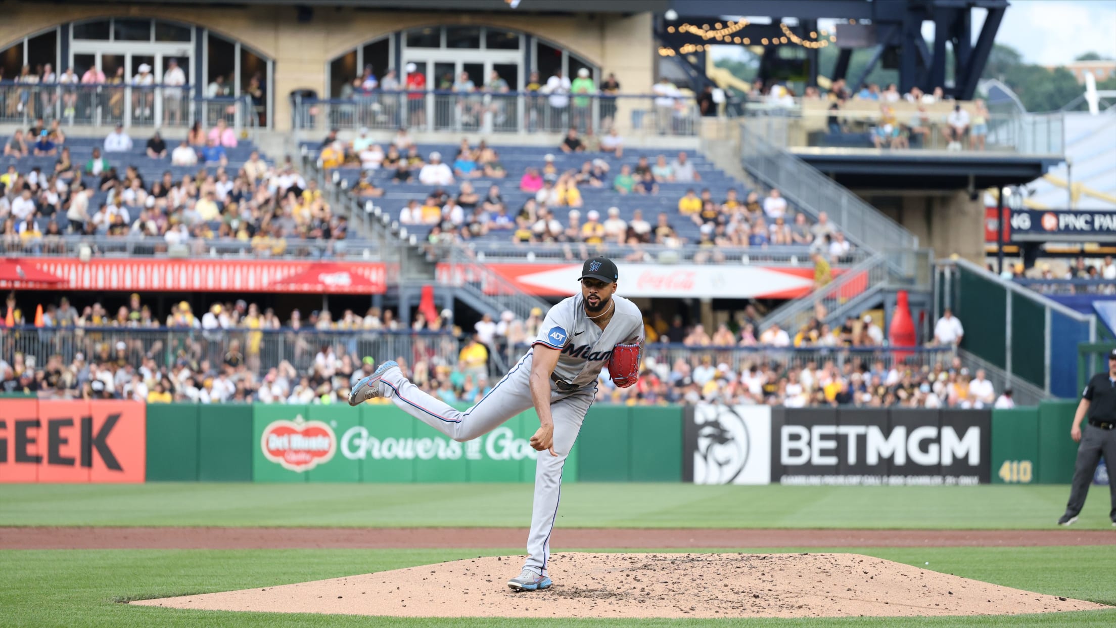 Sandy Alcantara fans seven, records 1,000th strikeout