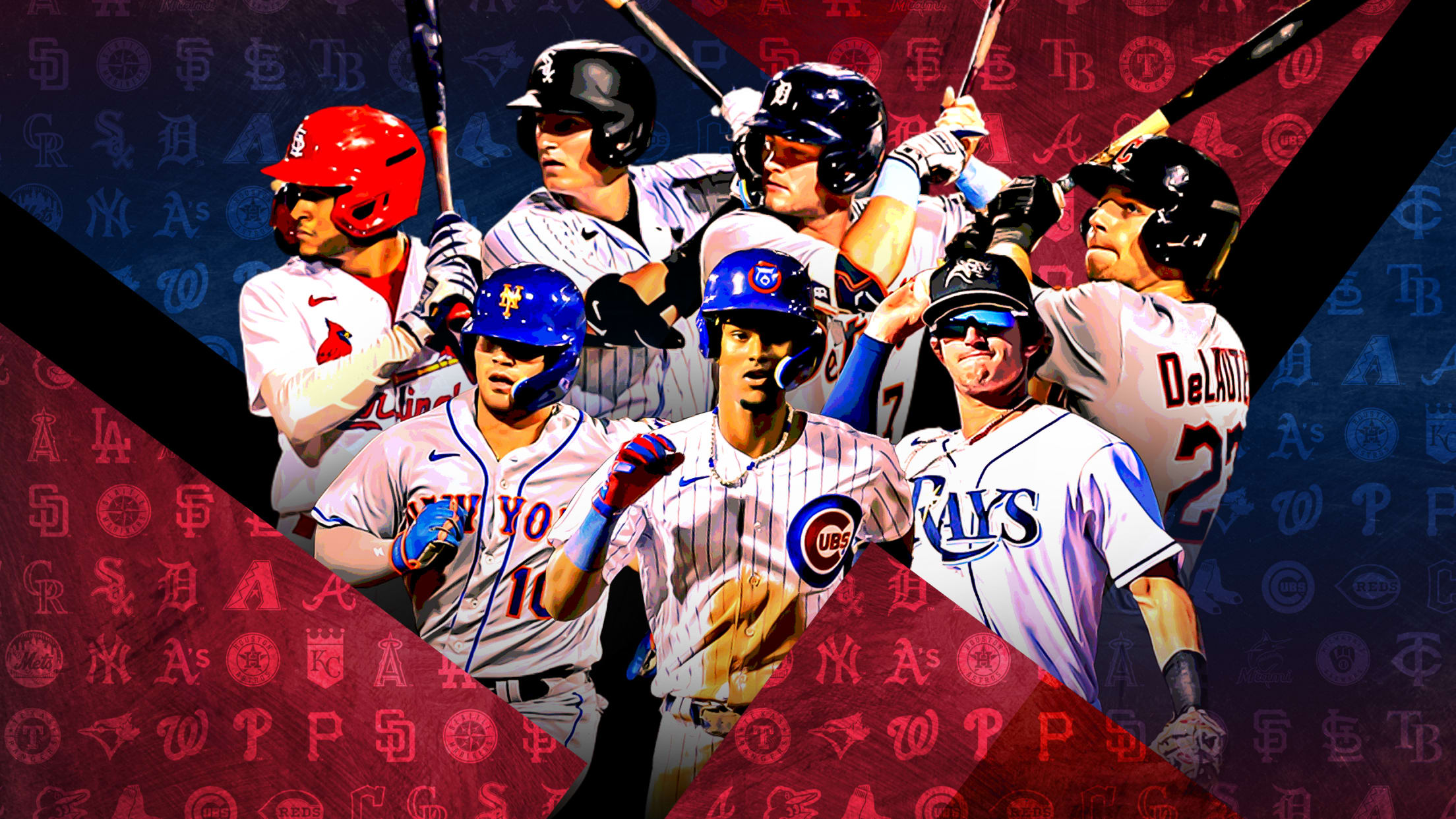 A photo illustration of seven prospects in the Arizona Fall League