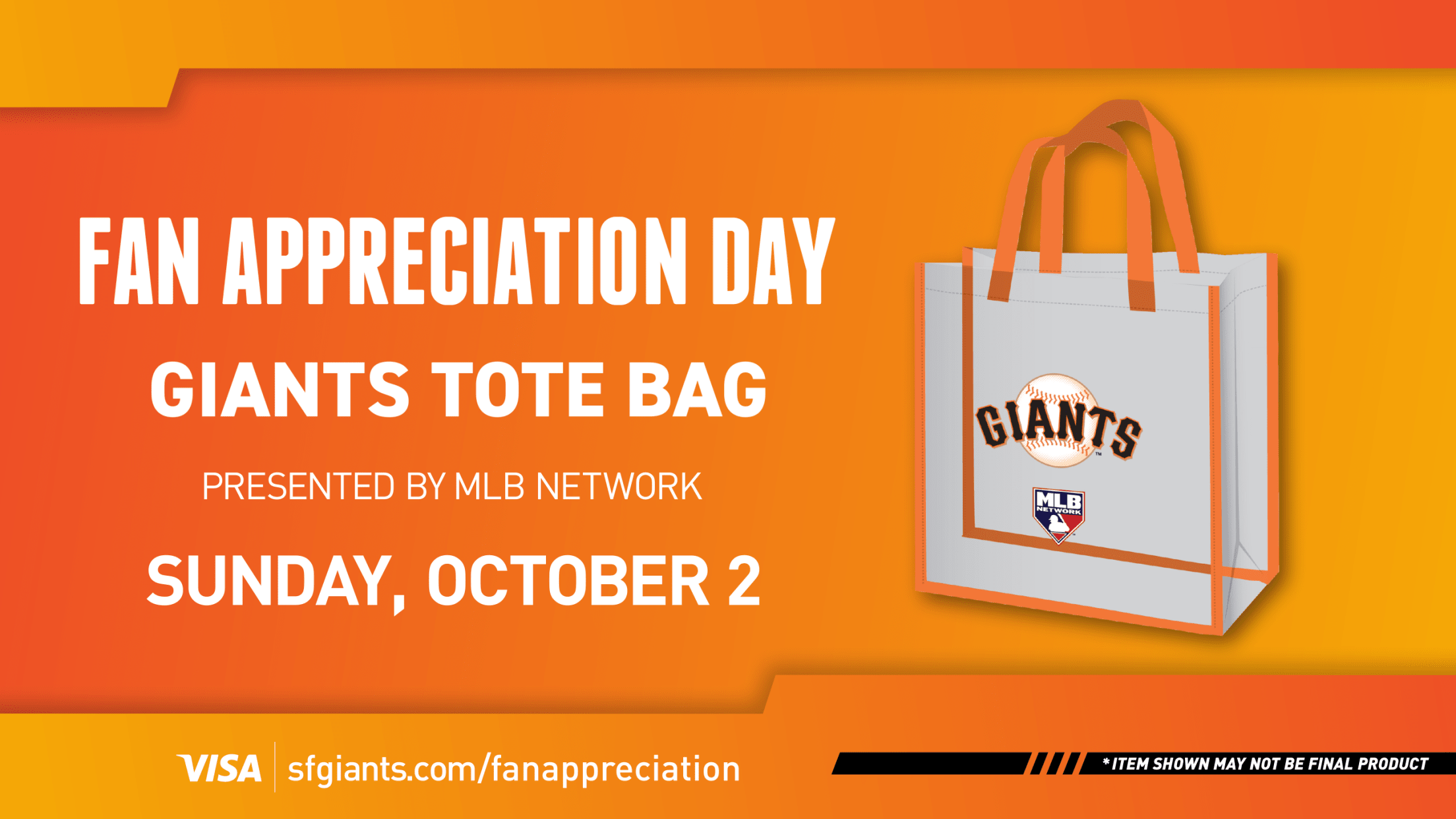 2022 Fan Appreciation Day & Sweepstakes San Francisco Giants