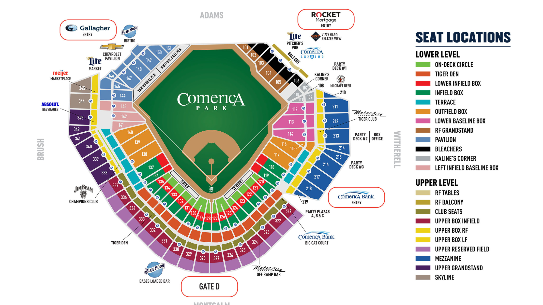 Comerica Park Seating Map