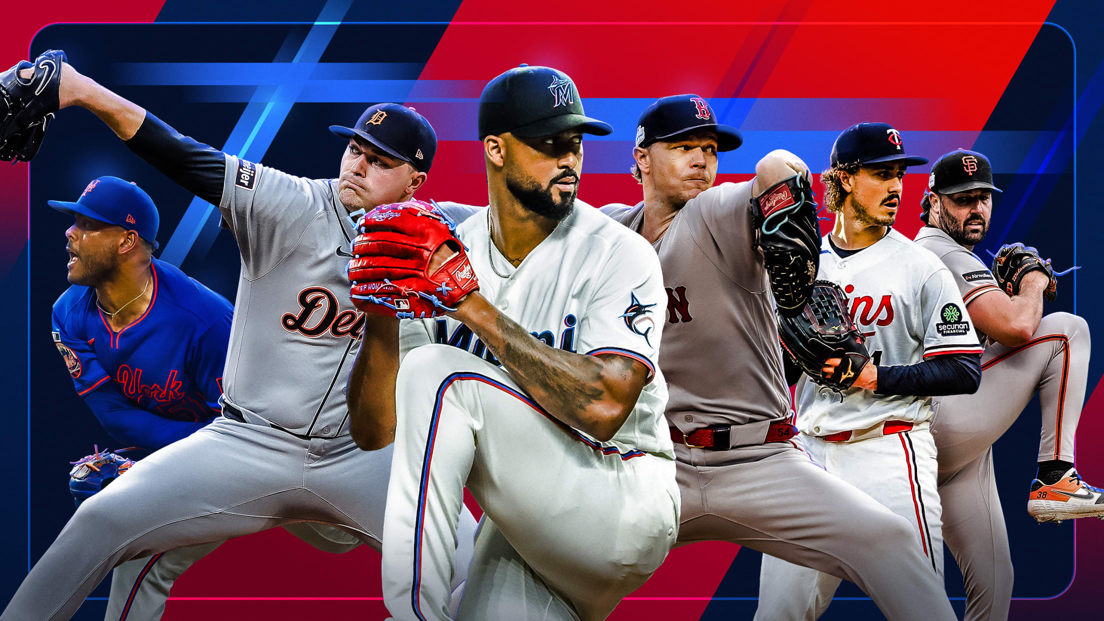 Freddy Peralta, Tarik Skubal, Sandy Alcantara, Sonny Gray, Joe Ryan and Robbie Ray