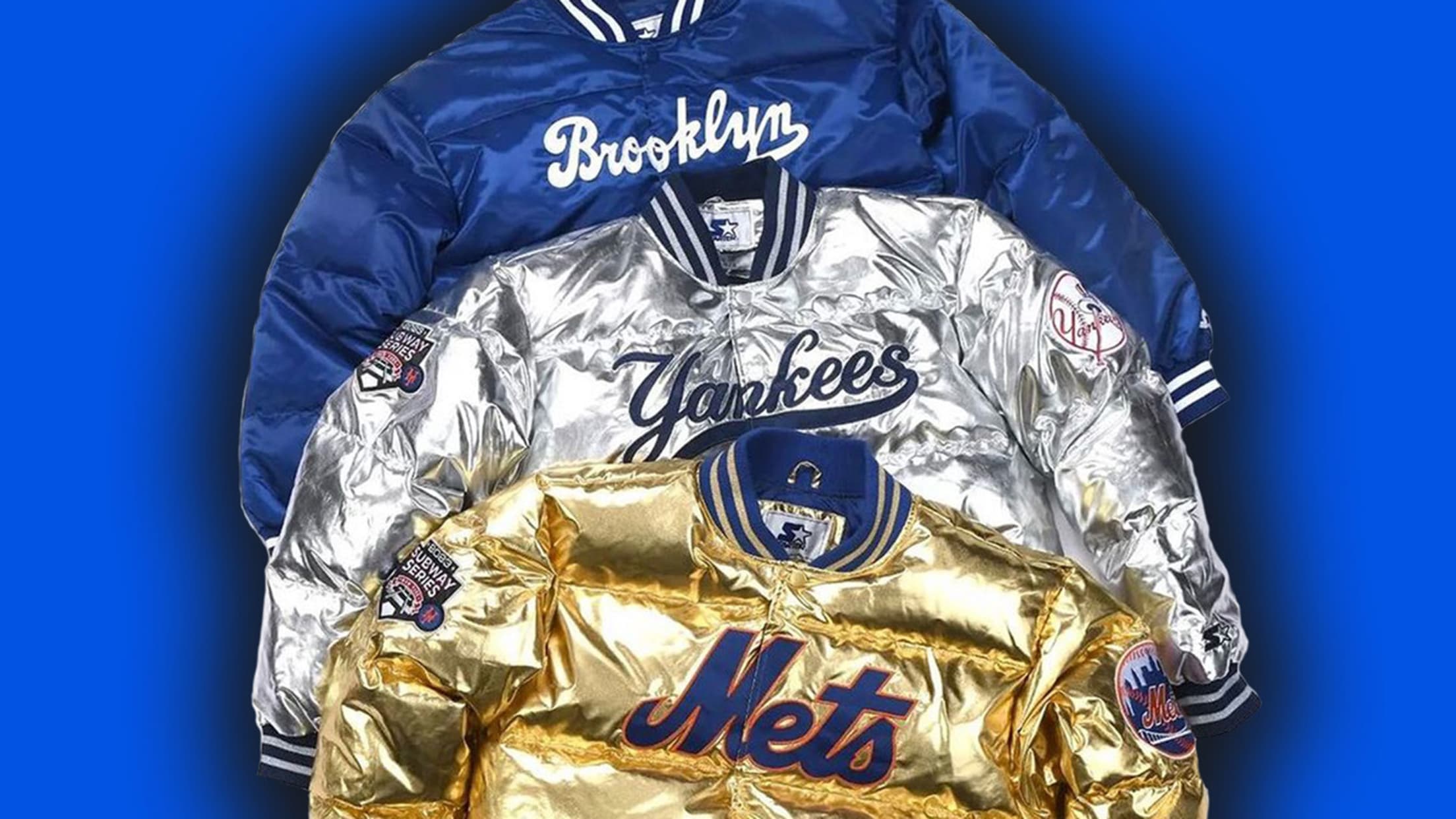 Satin Starter jackets for Brooklyn, the Yankees and the Mets