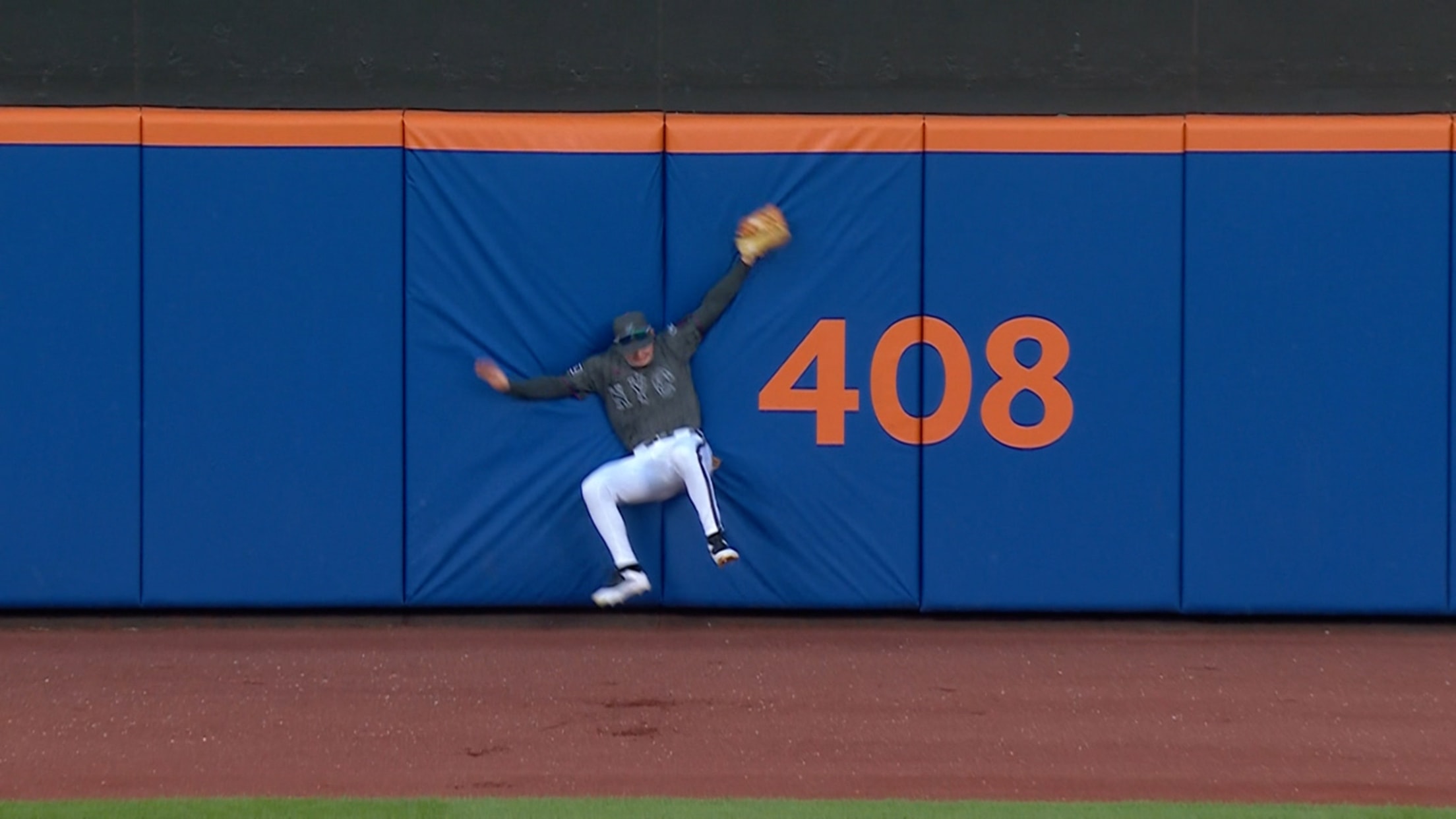 A.J. Ewing's leaping catch at the wall