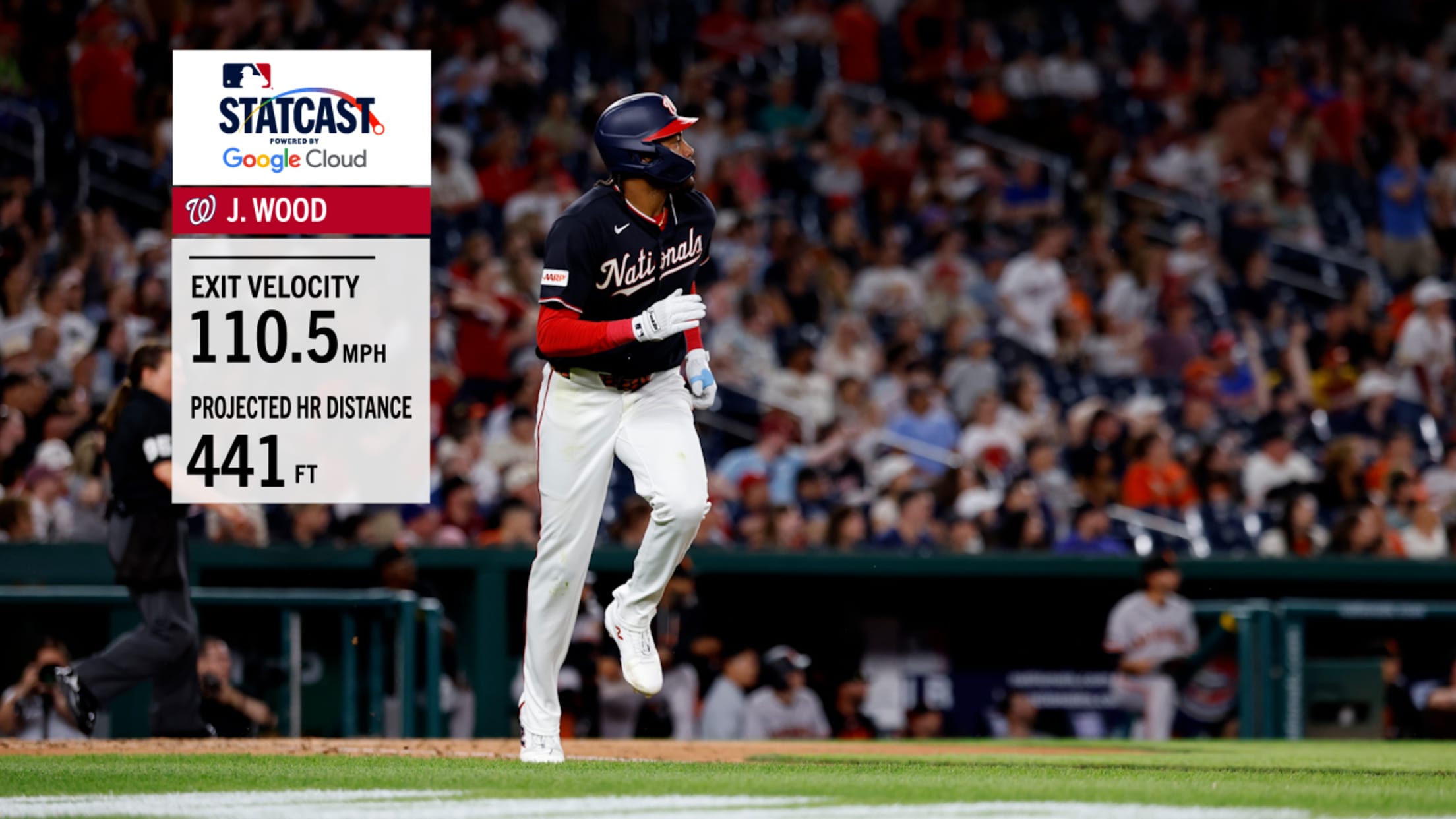 James Wood hammers 441-foot home run