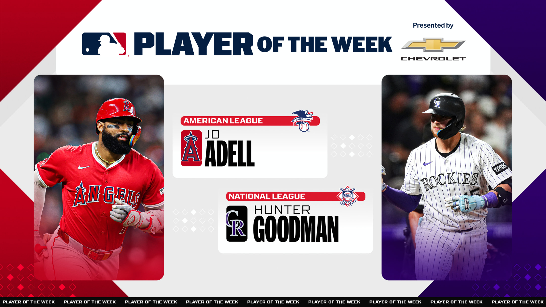 The Angels' Jo Adell and the Rockies' Hunter Goodman