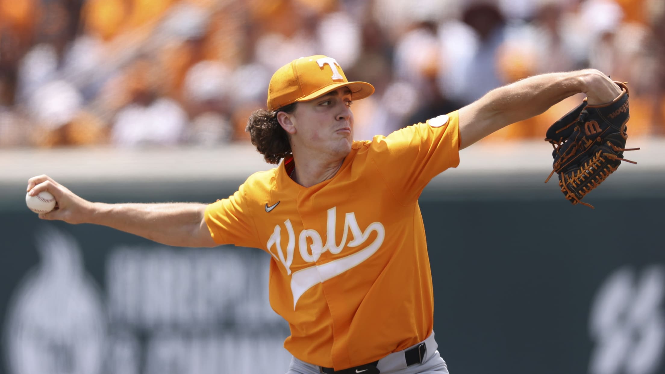 A Tennessee pitcher throws a pitch