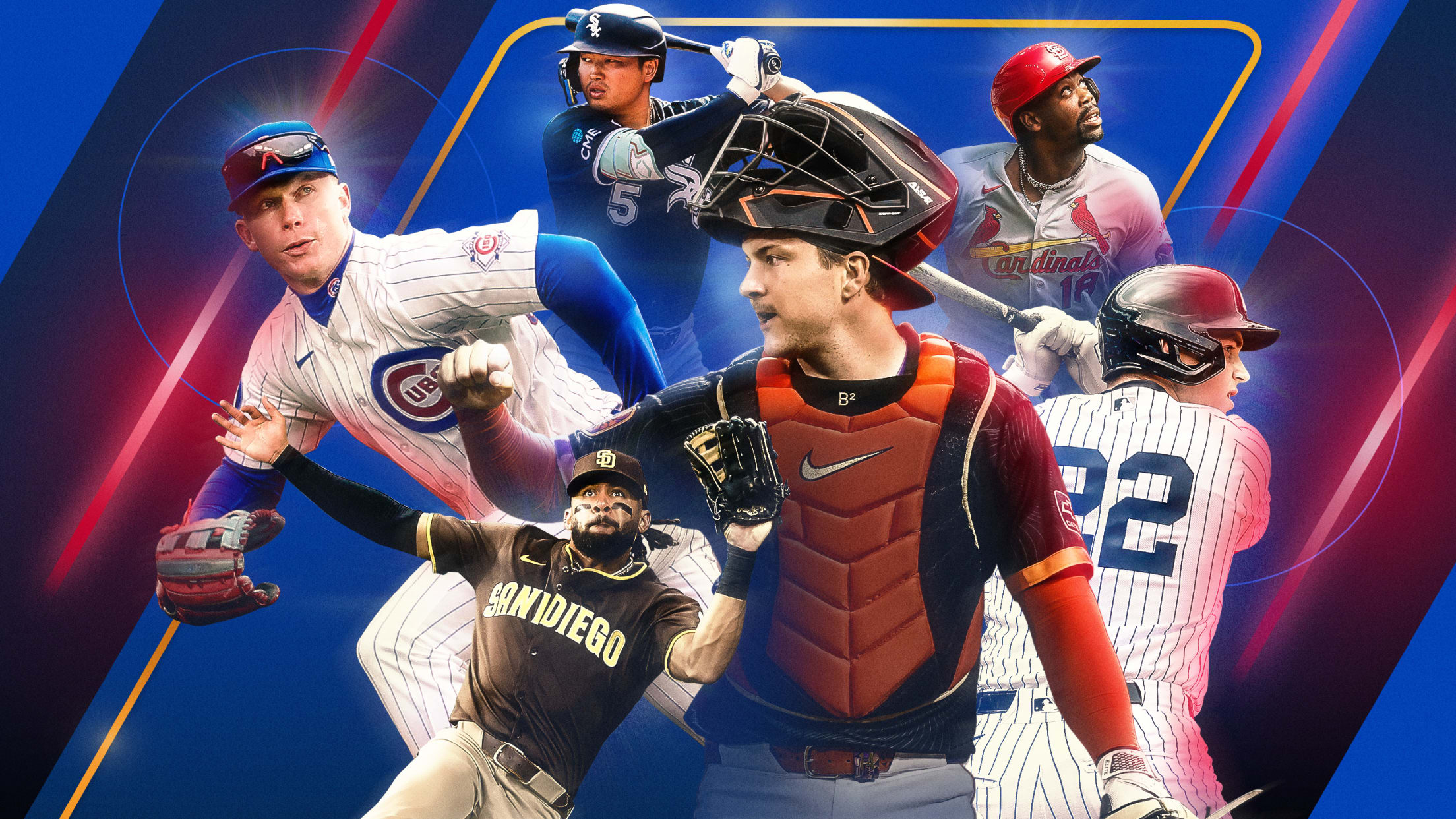 Pete Crow-Armstrong, Fernando Tatis Jr., Munetaka Murakami, Patrick Bailey, Jordan Walker and Ben Rice