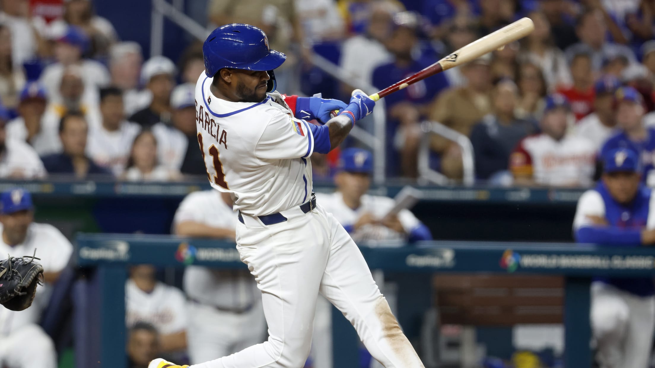 Maikel Garcia tallies four hits for Venezuela