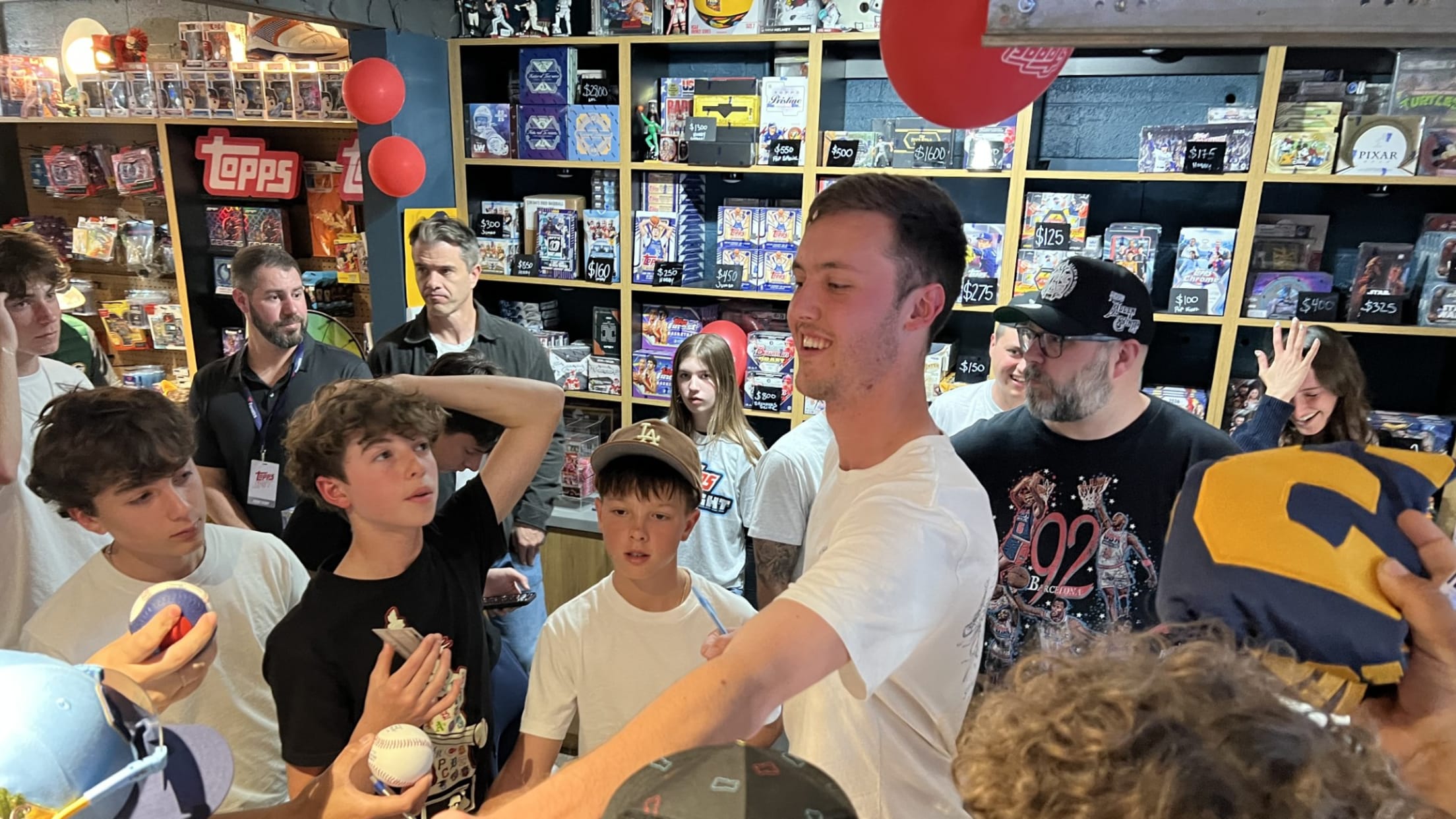 Jacob Misiorowski at signing for Topps Rip Night