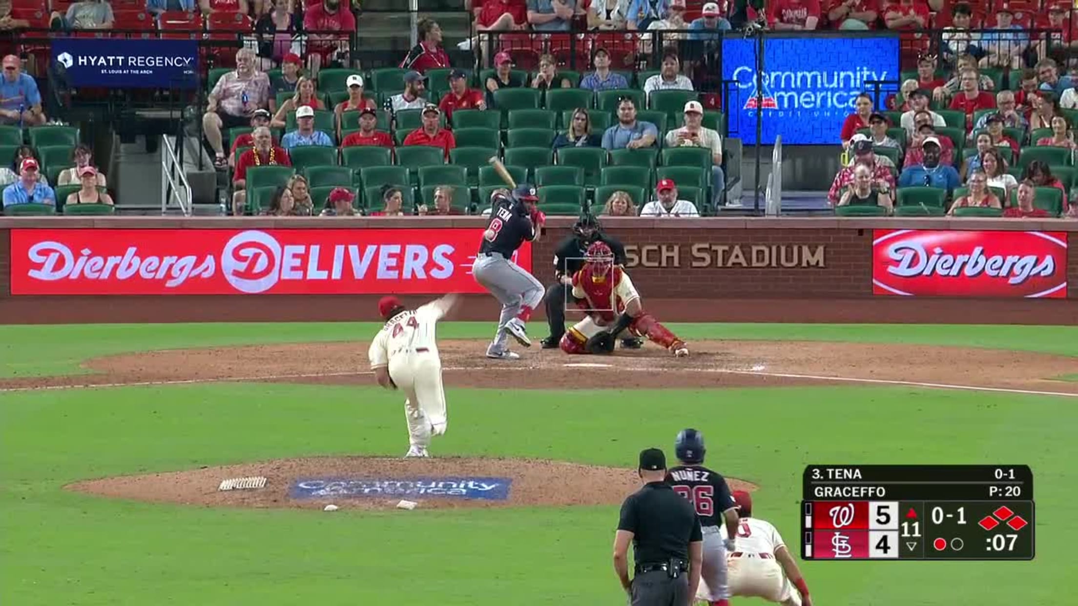 José Tena's two-run double