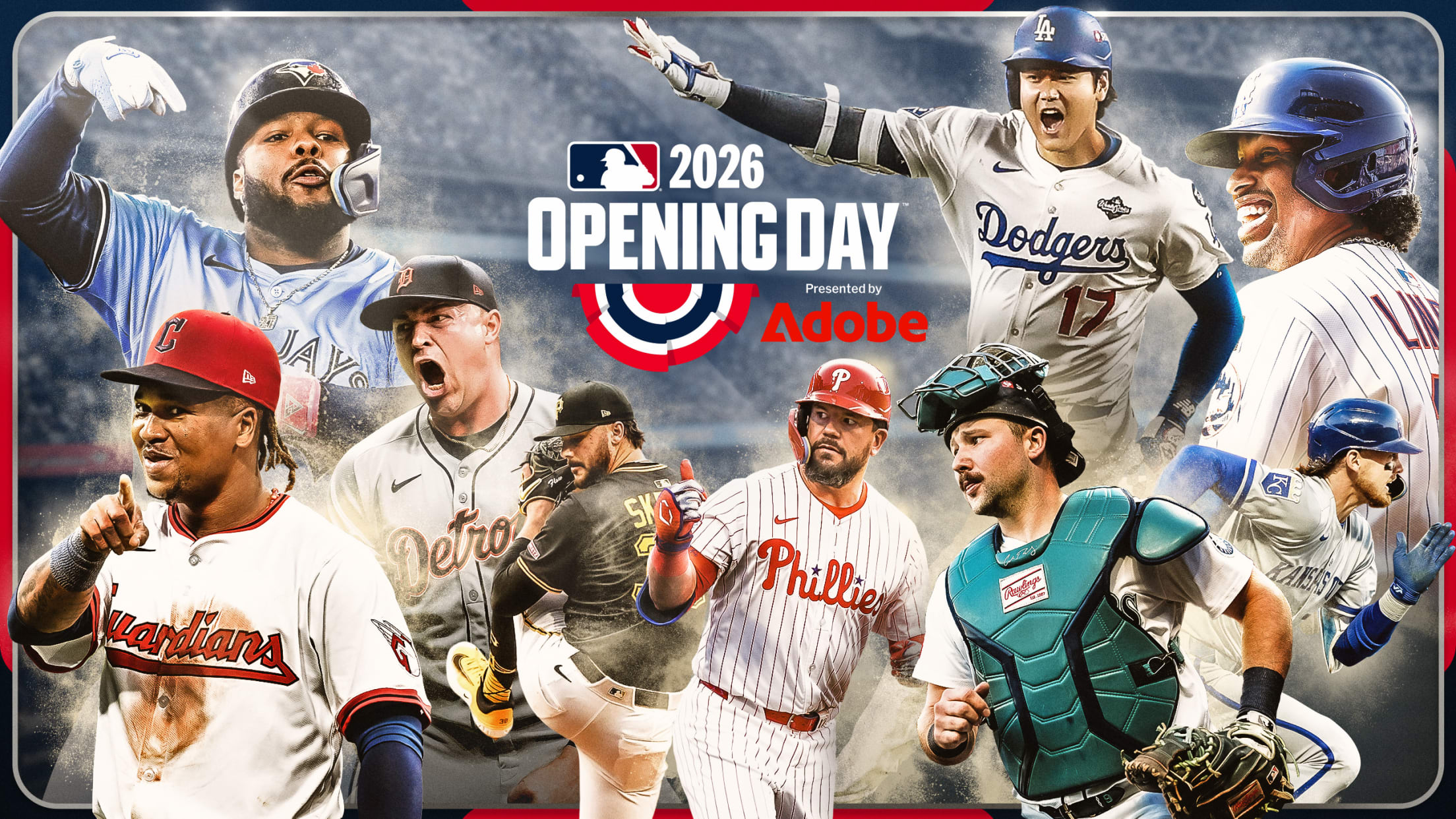 The stars are out for Opening Day: José Ramírez, Vladimir Guerrero Jr., Tarik Skubal, Paul Skenes, Kyle Schwarber, Cal Raleigh, Shohei Ohtani, Francisco Lindor and Bobby Witt Jr.
