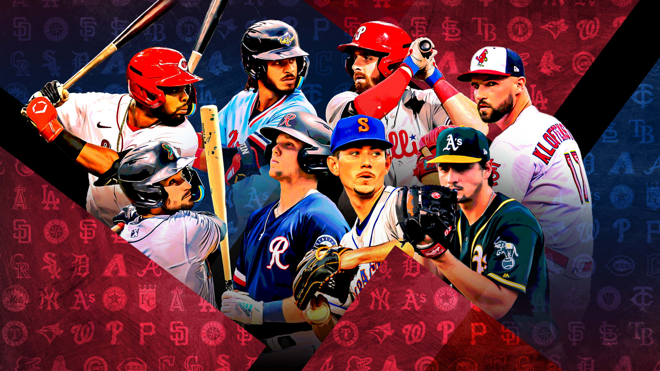 A photo illustration featuring eight prospects