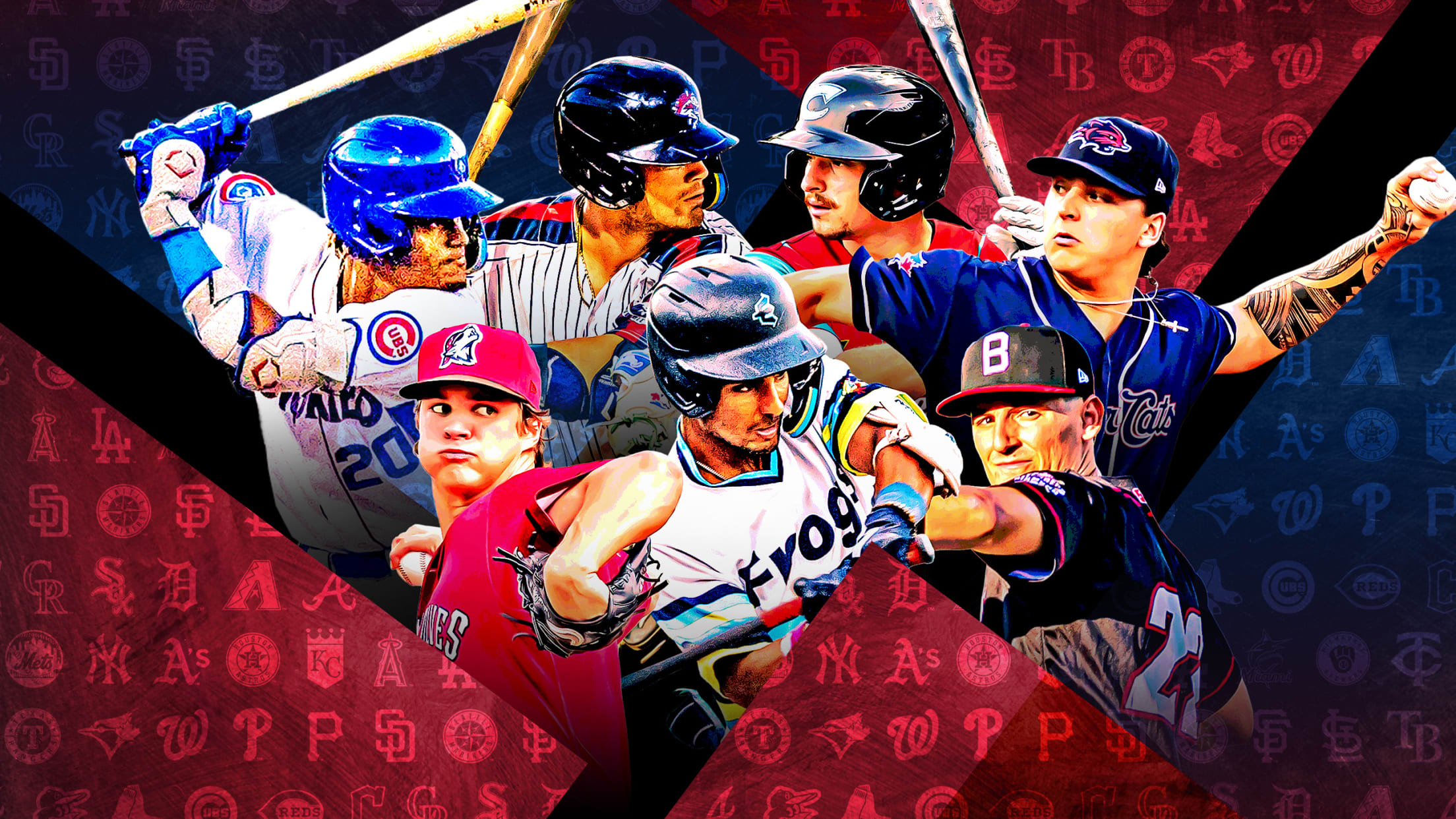 A photo illustration of 7 top prospects