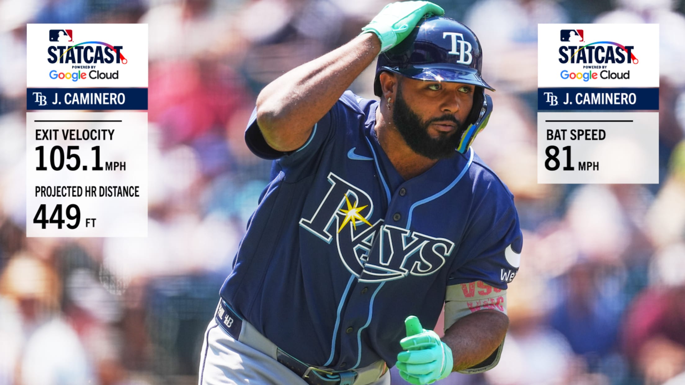 Junior Caminero smashes a 449-foot home run