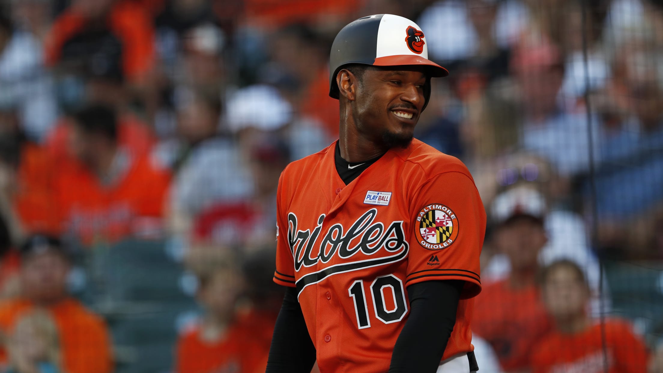 Adam Jones at his first Orioles game in 5 years, looking fresh. : r/baseball