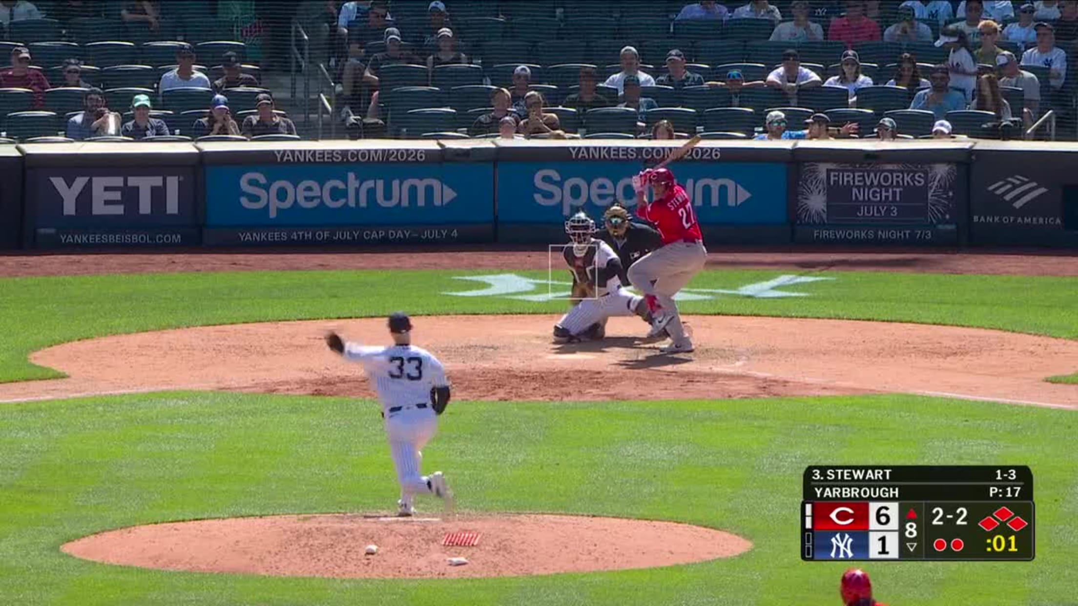 Sal Stewart's three-run double