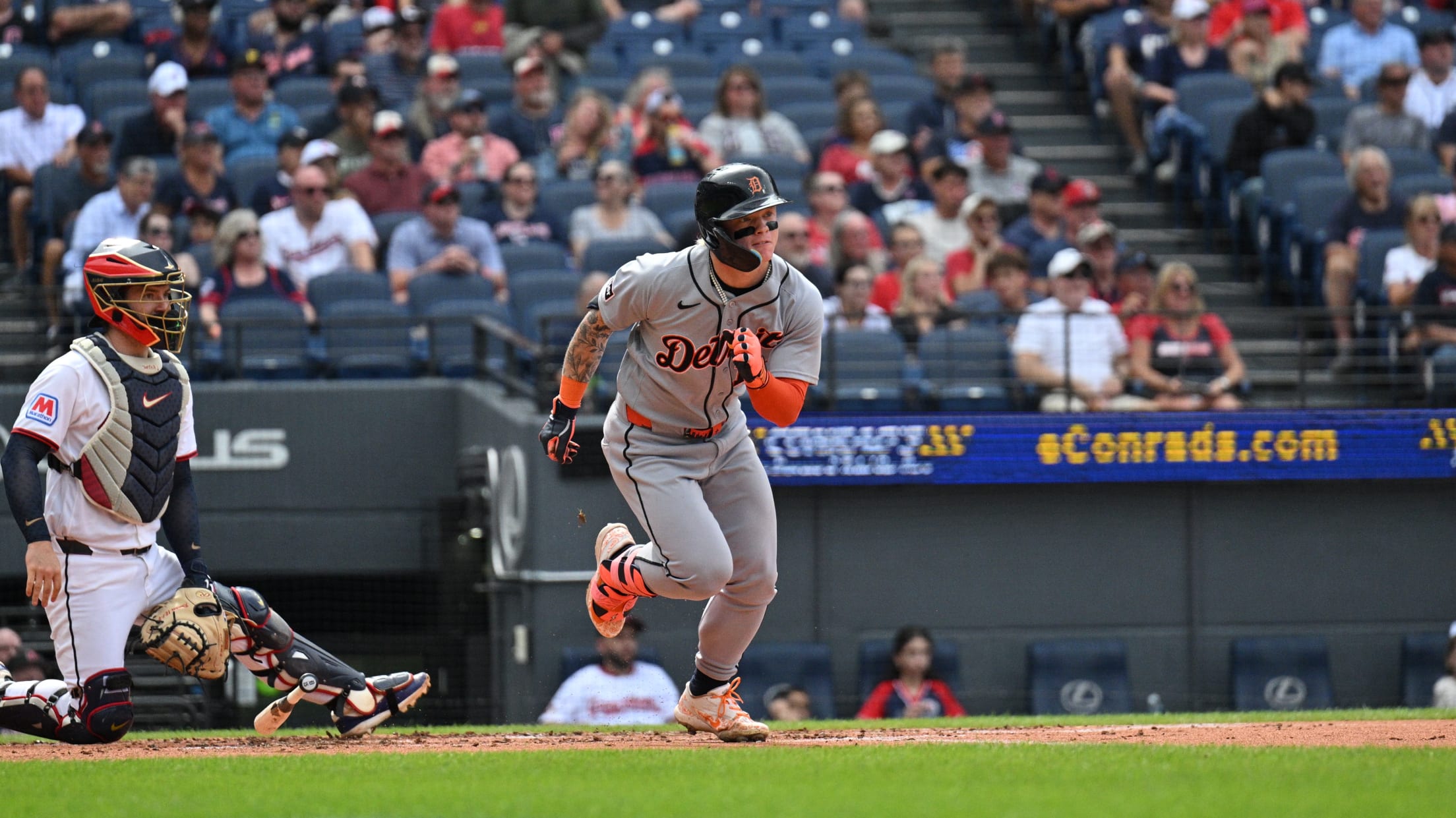 Max Clark's two-run single extends Tigers' lead