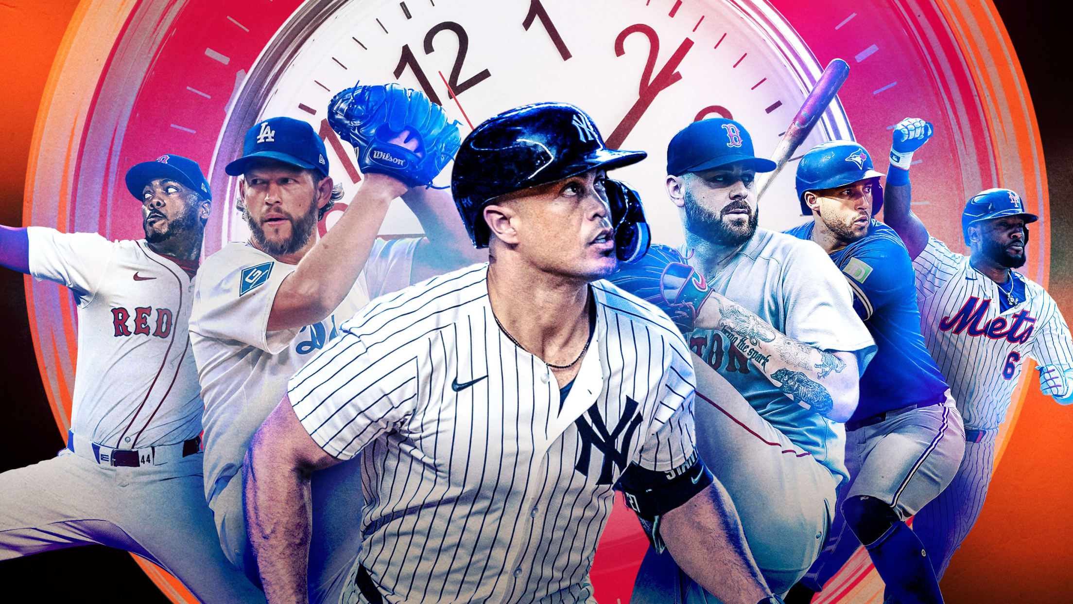 Aroldis Chapman, Clayton Kershaw, Giancarlo Stanton, Lucas Giolito, George Springer and Starling Marte