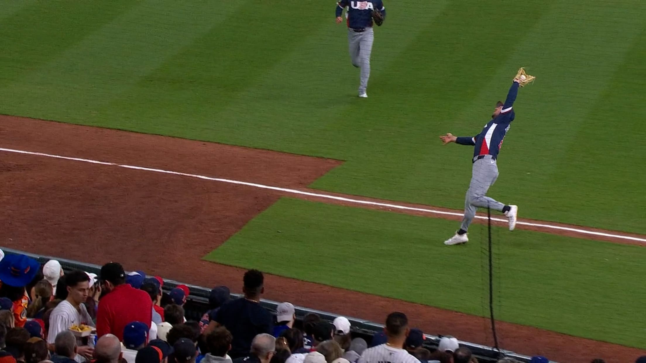 Alex Bregman's running catch into foul territory