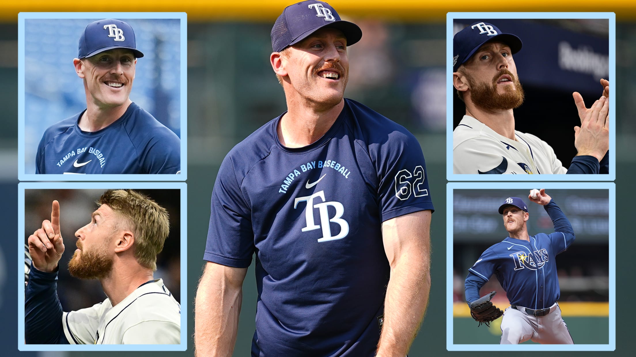 Various images of Rays left-hander Cam Booser