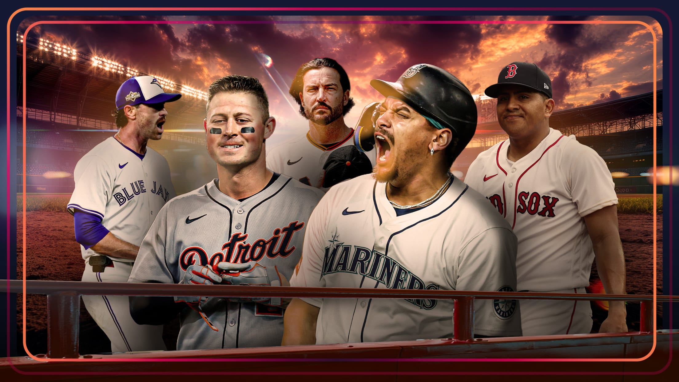 Dylan Cease, Spencer Torkelson, Tony Vitello, Josh Naylor and Ranger Suarez