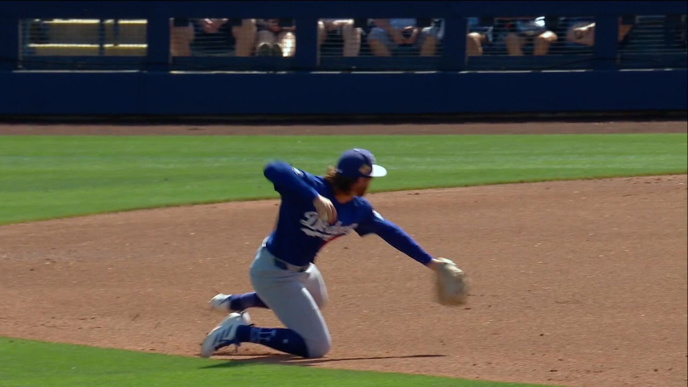 Noah Miller makes a great throw from his knee